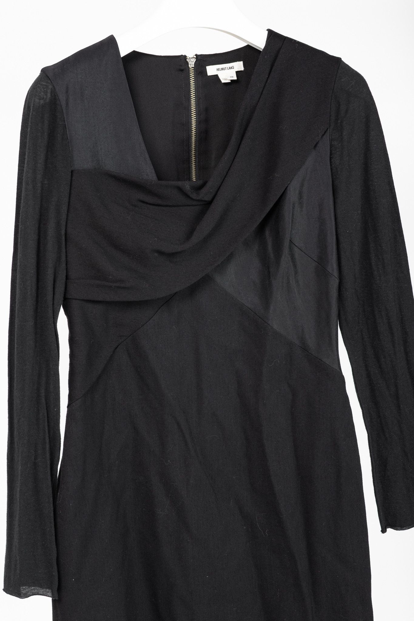 Helmut Lang Helmut Lang Black Nexus Wool Knee-Length Dress Size L / US 10 / IT 46 - 3 Thumbnail