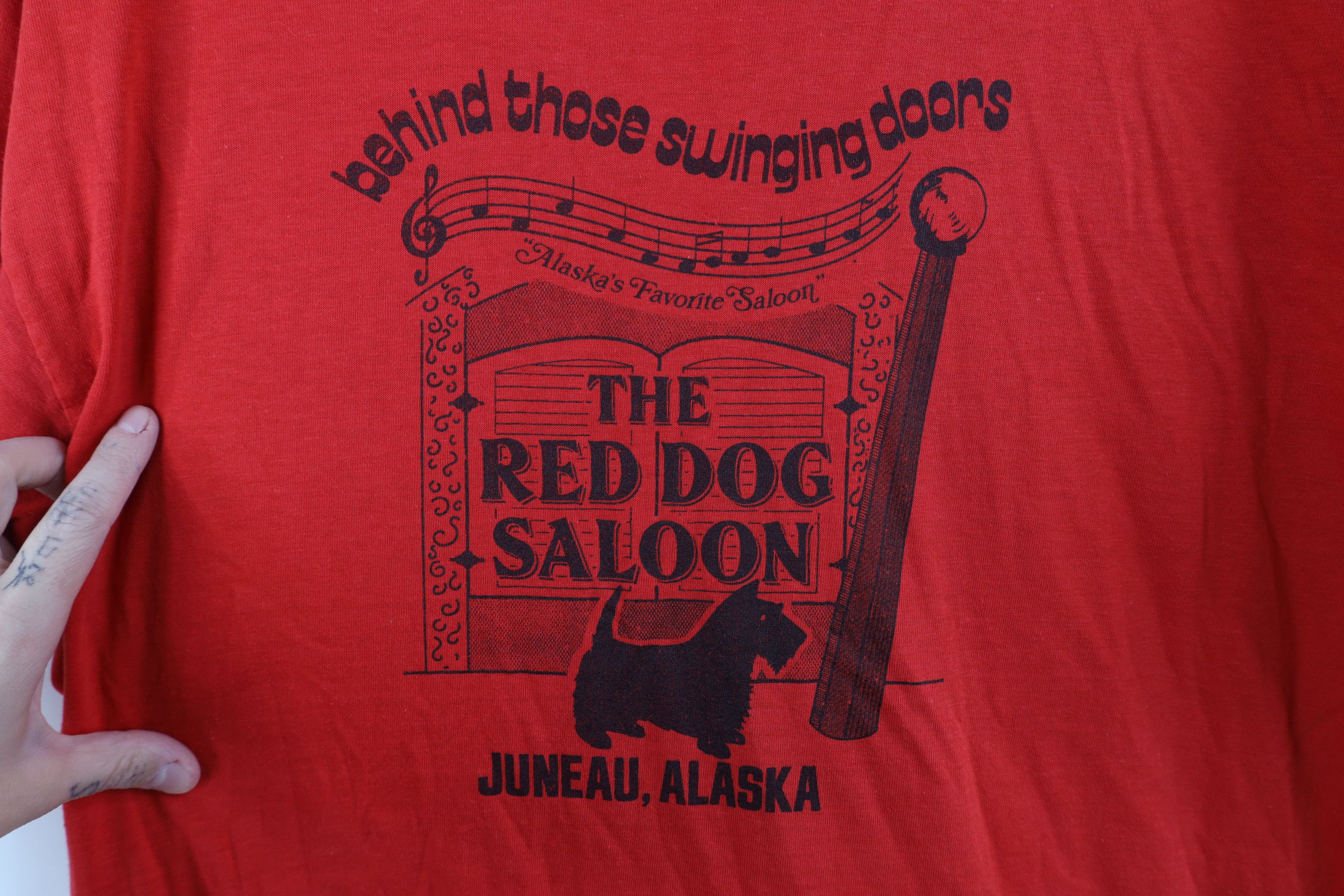 Vintage Vintage 80s 90s Streetwear Dog Saloon Alaska T-Shirt Red USA Size US XL / EU 56 / 4 - 4 Thumbnail