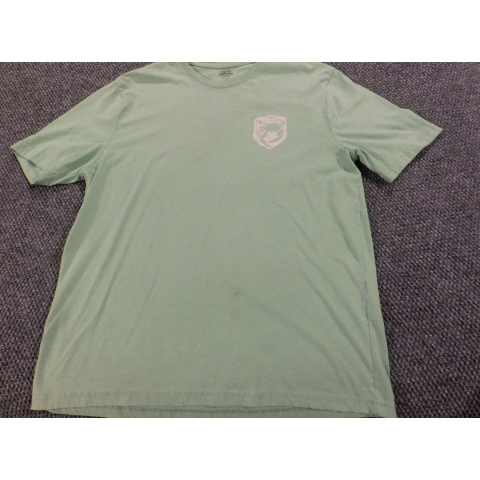 Izod IZOD Mens Shirt T-Shirt Large Green Cotton Short Sleeve Crew Neck Logo Regular Christmas Outdoor Size US L / EU 52-54 / 3 - 2 Thumbnail