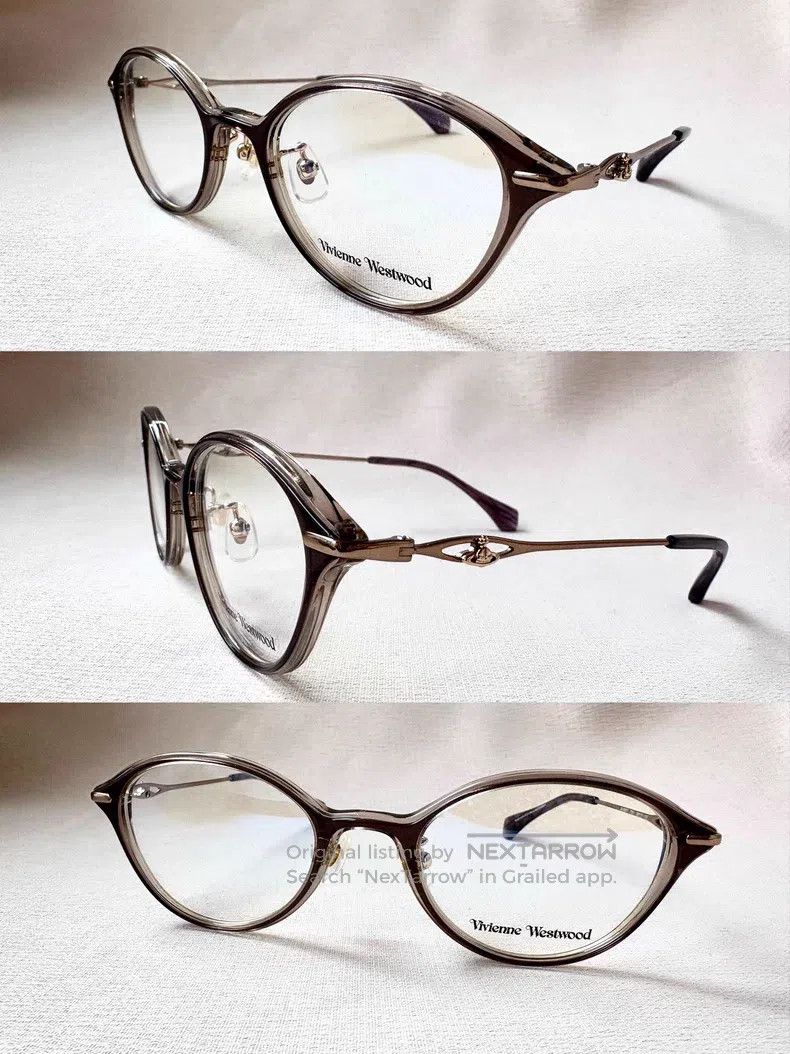 Vivienne Westwood Vivienne Westwood Gray Cat-eyed Saturn Eyeglass Frames Size ONE SIZE - 1 Thumbnail