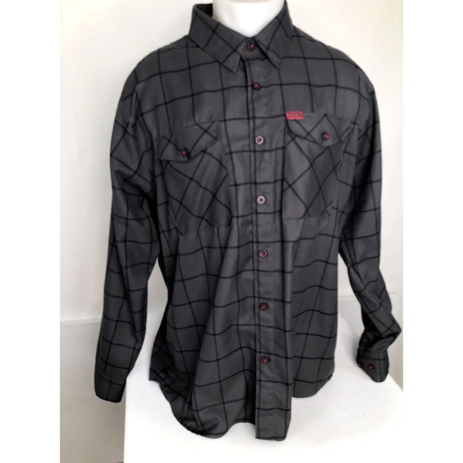 Vintage DIXXON FLANNEL CO / THE LAFAYETTE - Mens 2X Plaid Check Shirt Mens 2X Dark Gray & Black Flannel Button-Up Long Sleeve Shirt Size US XXL / EU 58 / 5 - 2 Thumbnail