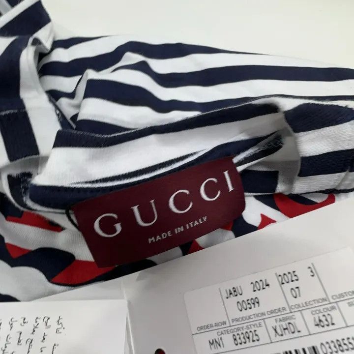 Gucci Gucci Gucci FW25 Lido Series Striped Cotton T-Shirt -2506 Size US S / EU 44-46 / 1 - 6 Thumbnail