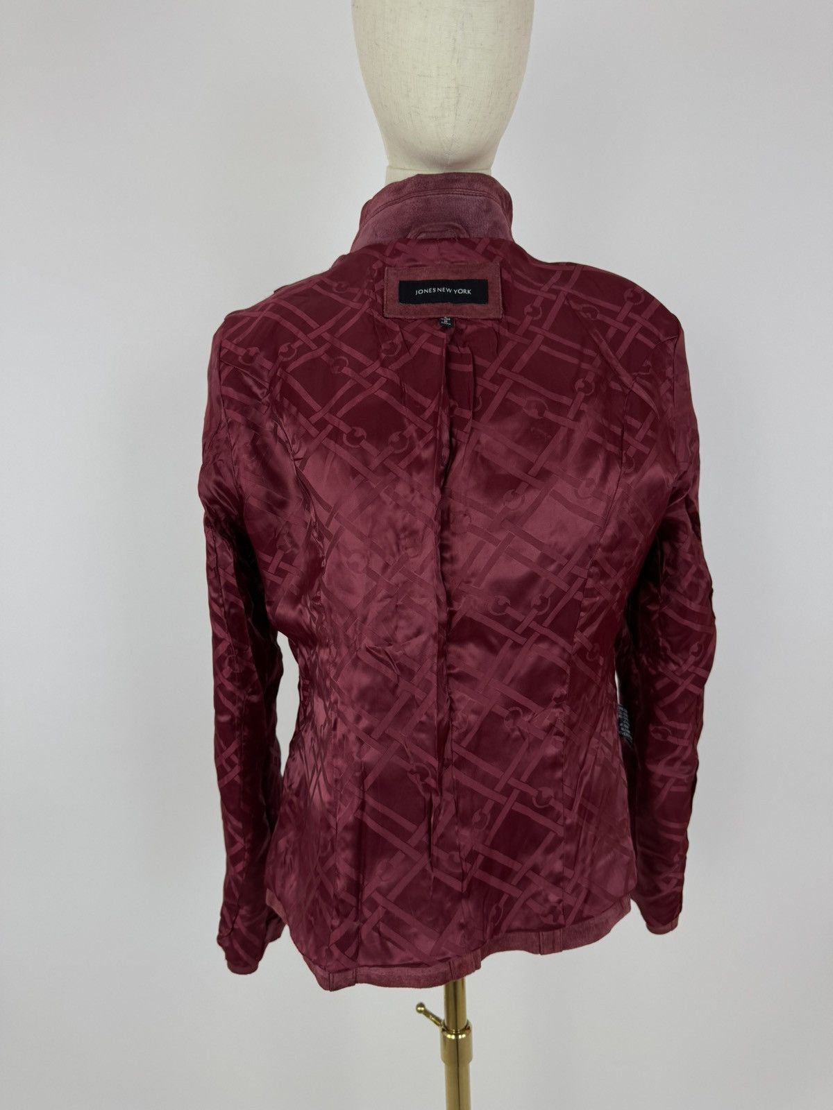 Jones New York × Vintage Jones New York Leather Jacket Burgundy Womens Size Large Size L / US 10 / IT 46 - 6 Thumbnail