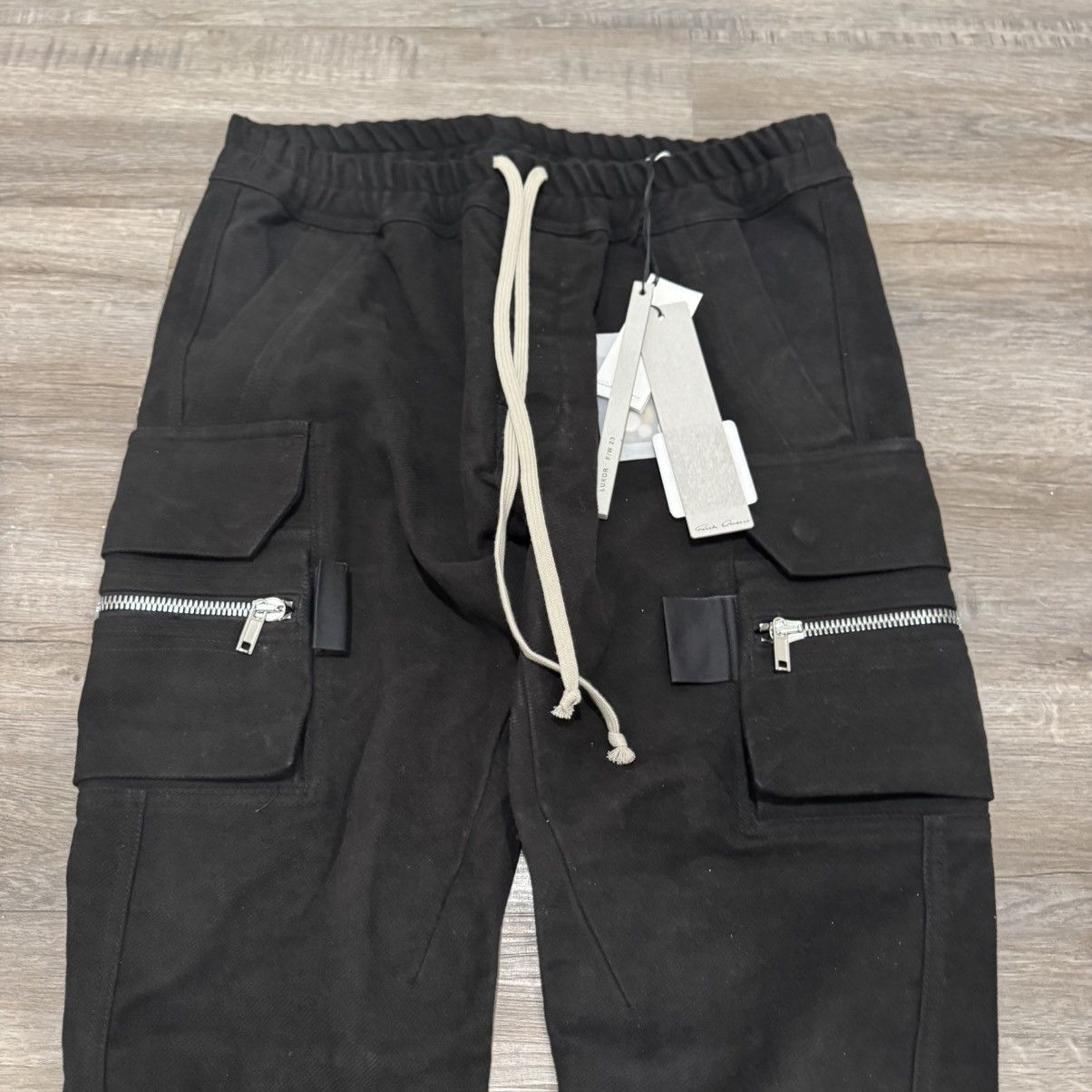 Rick Owens Rick Owens Mastodon Cargo Drawstring Pants in Black Size US 40 / EU 56 - 2 Thumbnail
