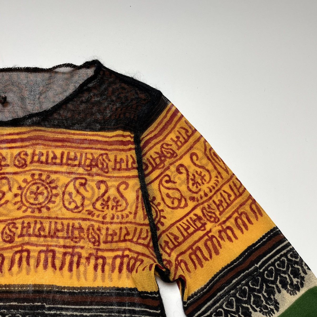 Jean Paul Gaultier Rare Jean Paul Gaultier SS1994 Tribal Mesh Long Sleeve Top Size S / US 4 / IT 40 - 3 Thumbnail