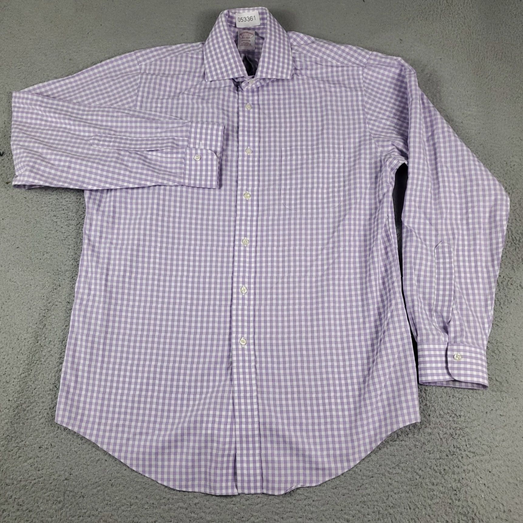Brooks Brothers VINTAGE? No. Brooks Brothers Shirt Mens Size 15.5 Purple Check Dress Button Up Long Sleeve Size 40R - 2 Thumbnail