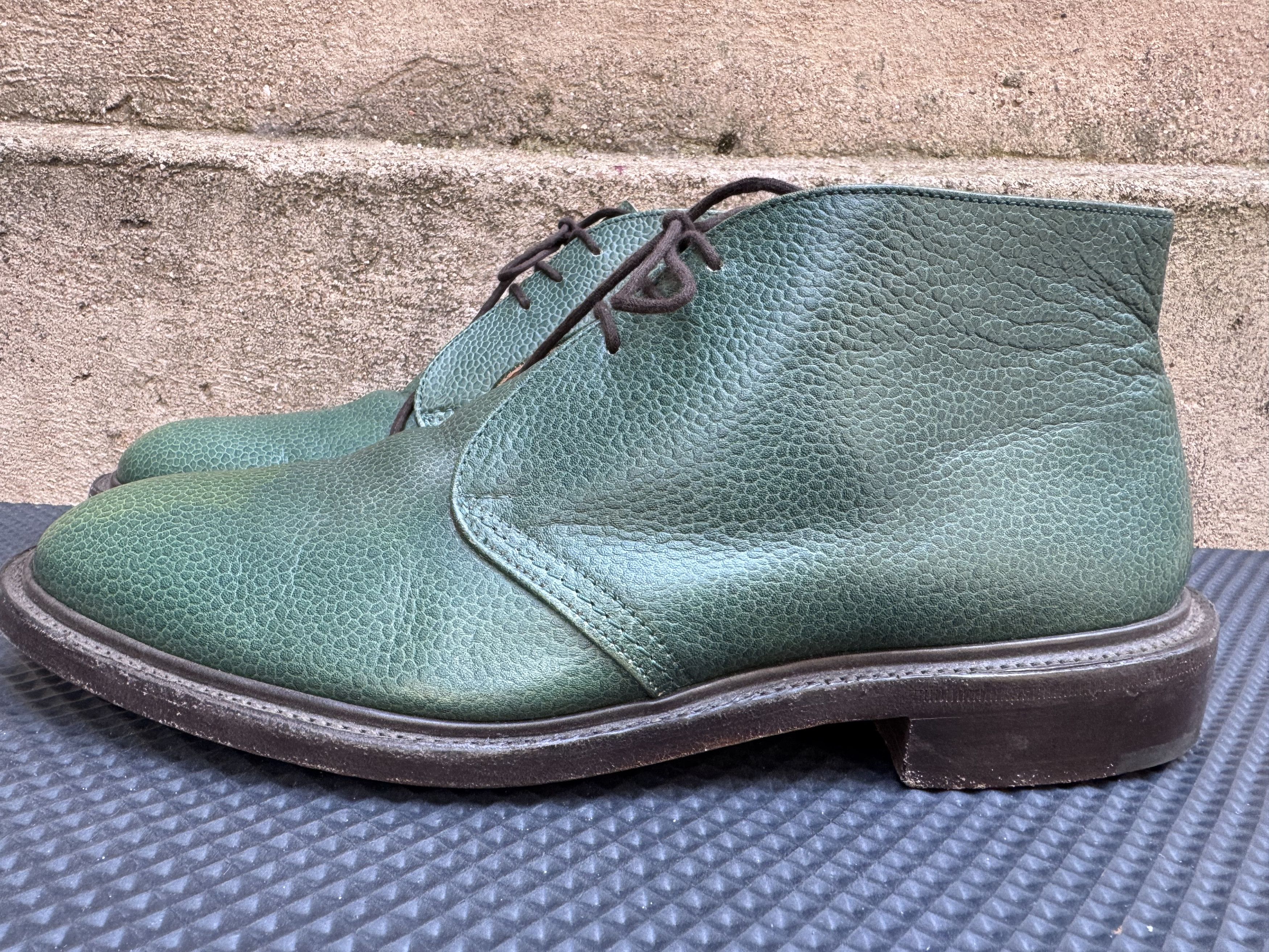 Tricker's Trickers ALDO Chukka Pebble Grain Green Leather Size US 9.5 / EU 42-43 - 5 Thumbnail