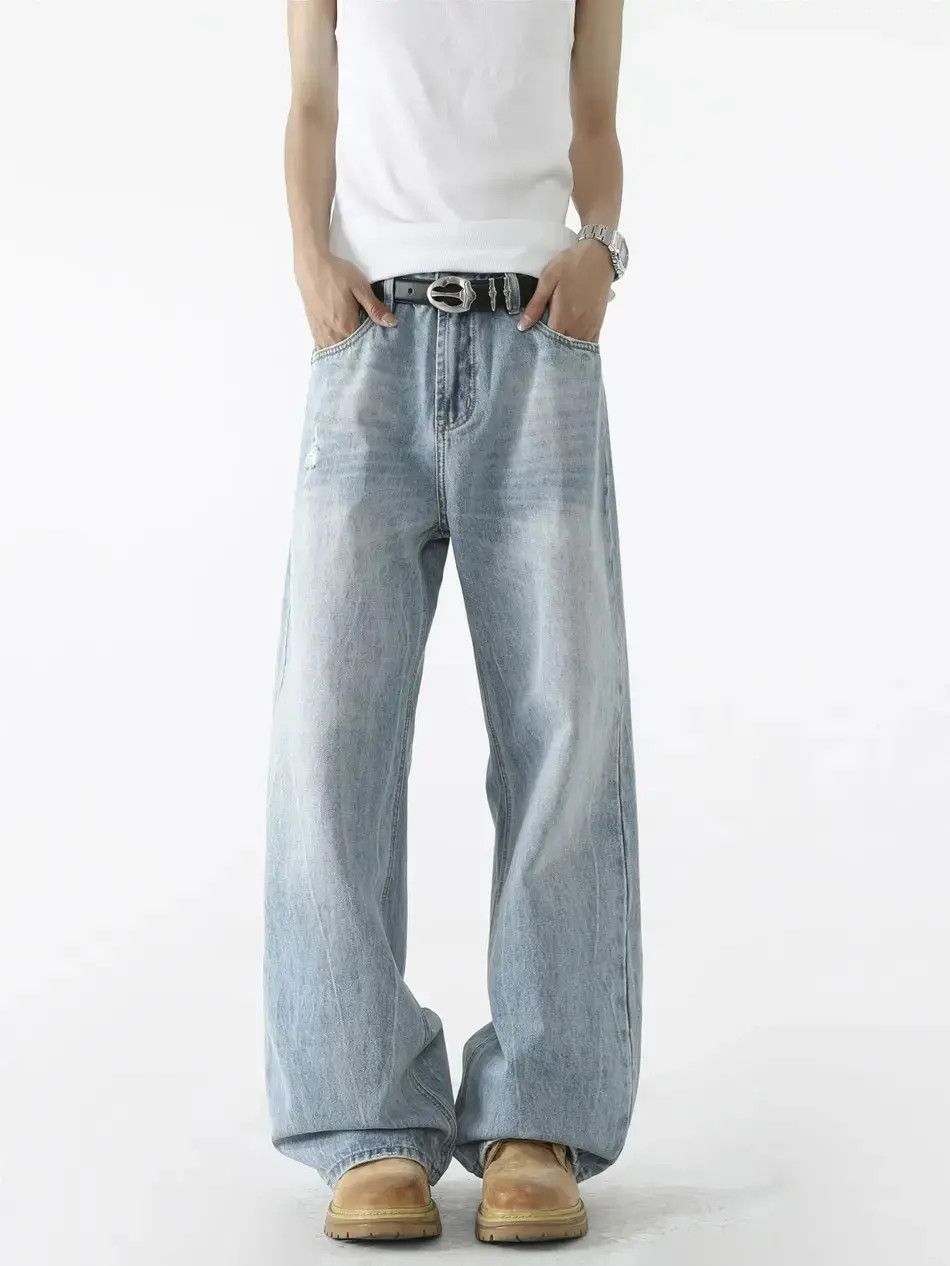 Japanese Brand Retro loose straight leg casual wide leg jeans Size US 30 / EU 46 - 6 Thumbnail