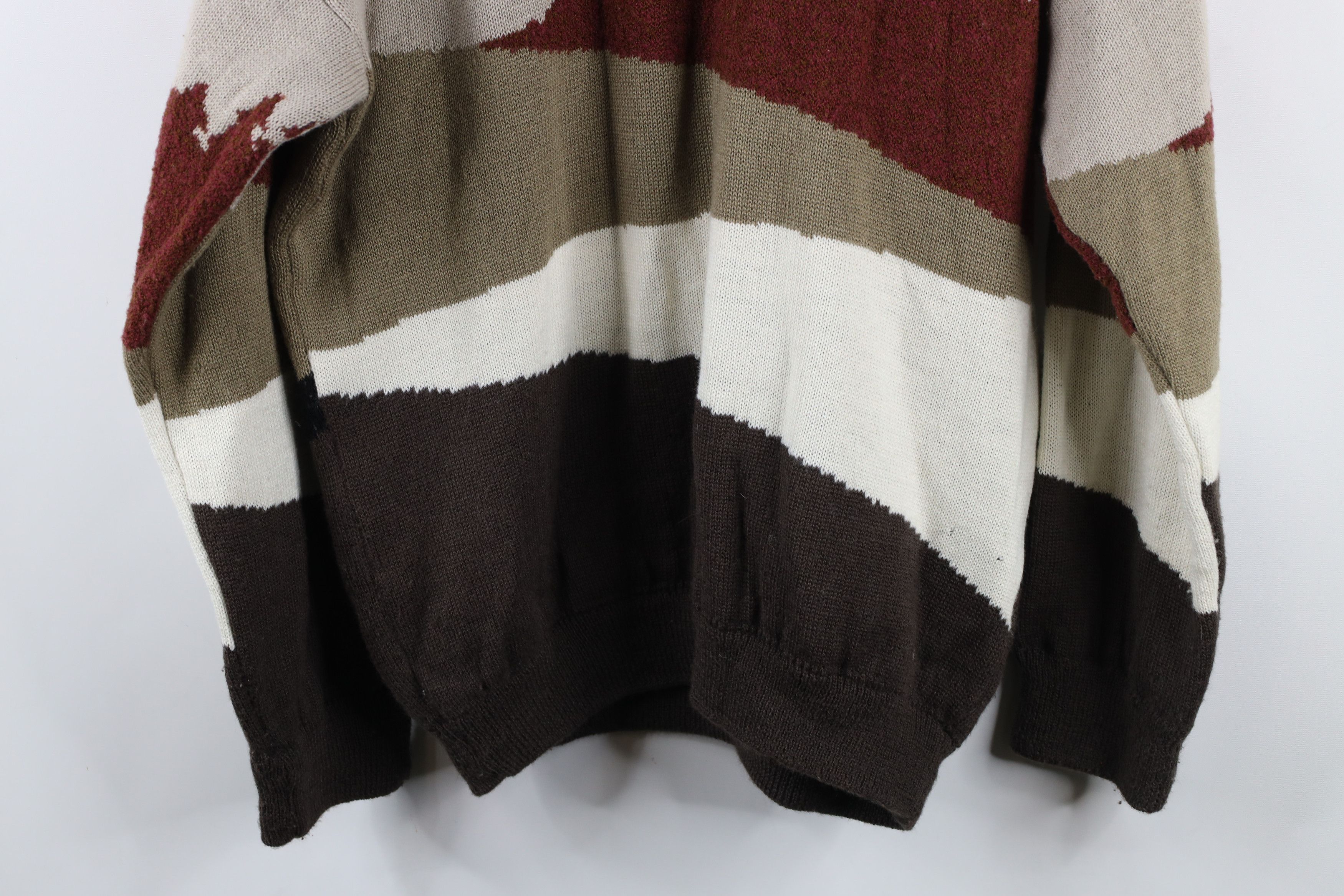Vintage Vintage 90s Streetwear Abstract Thick Wool Knit Golf Sweater Size US XL / EU 56 / 4 - 13 Thumbnail