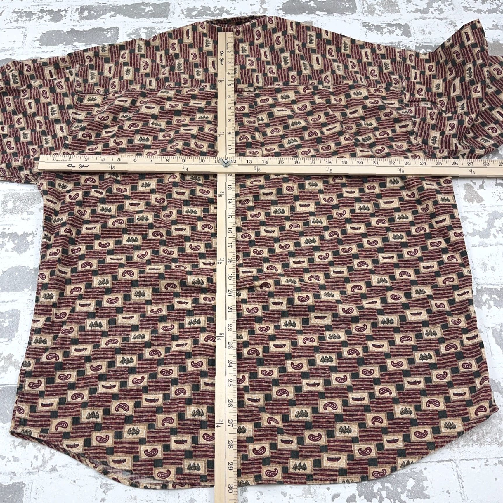 Chaps VINTAGE Chaps Shirt Men XL Button-Up Collared Cotton Red Geometric Western Cowboy Modern Preppy 90s Y2K Mens Size US XL / EU 56 / 4 - 6 Thumbnail