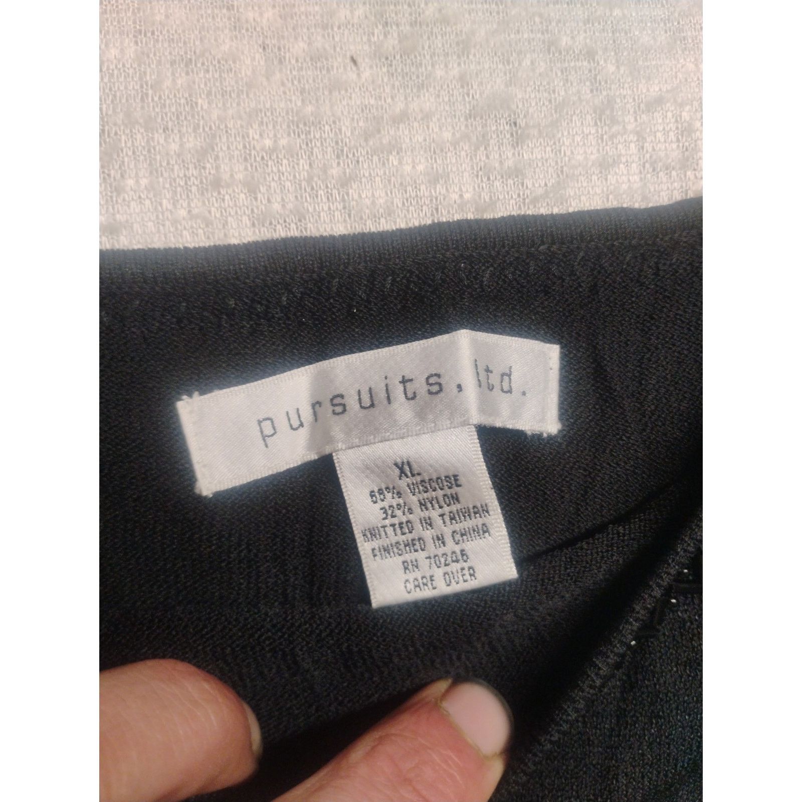 Other Pursuits Ltd XL Black Liquid Knit Career Top Minimalist Size XL / US 12-14 / IT 48-50 - 3 Thumbnail