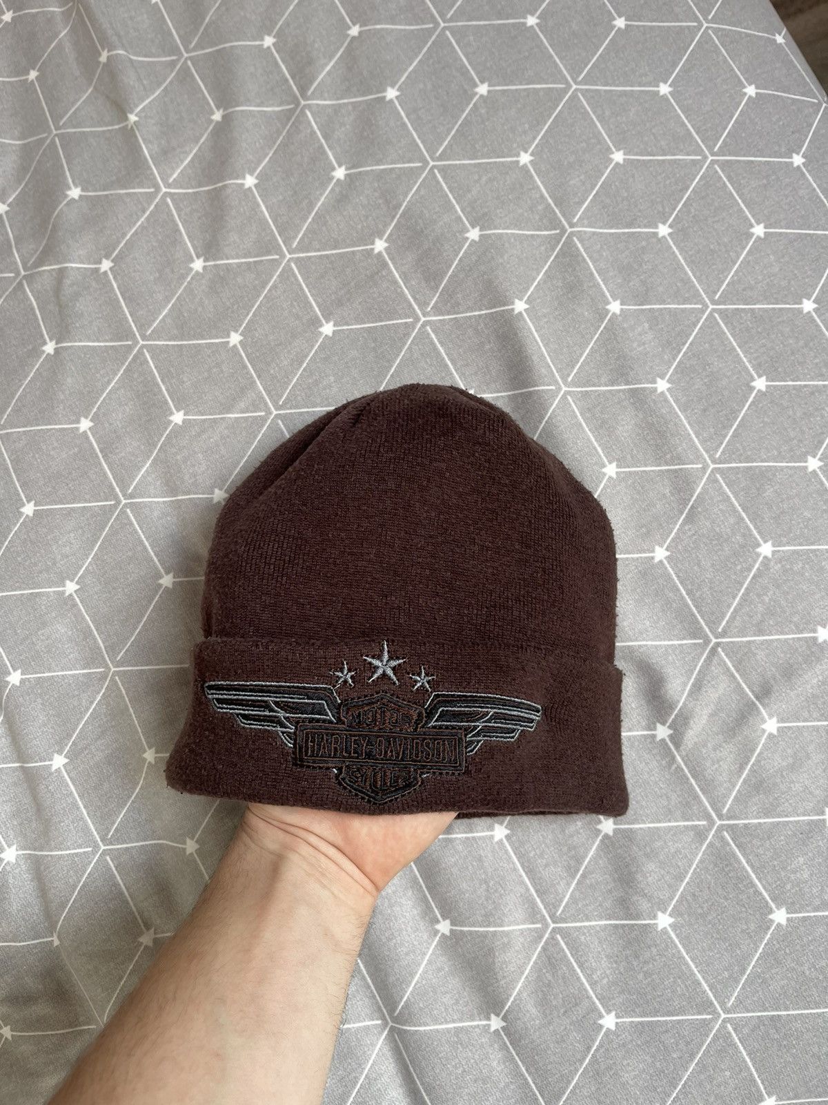 Harley Davidson × Vintage Vintage Y2k Harley Davidson Beanie Hat Motorcycles Washed Size ONE SIZE - 2 Thumbnail
