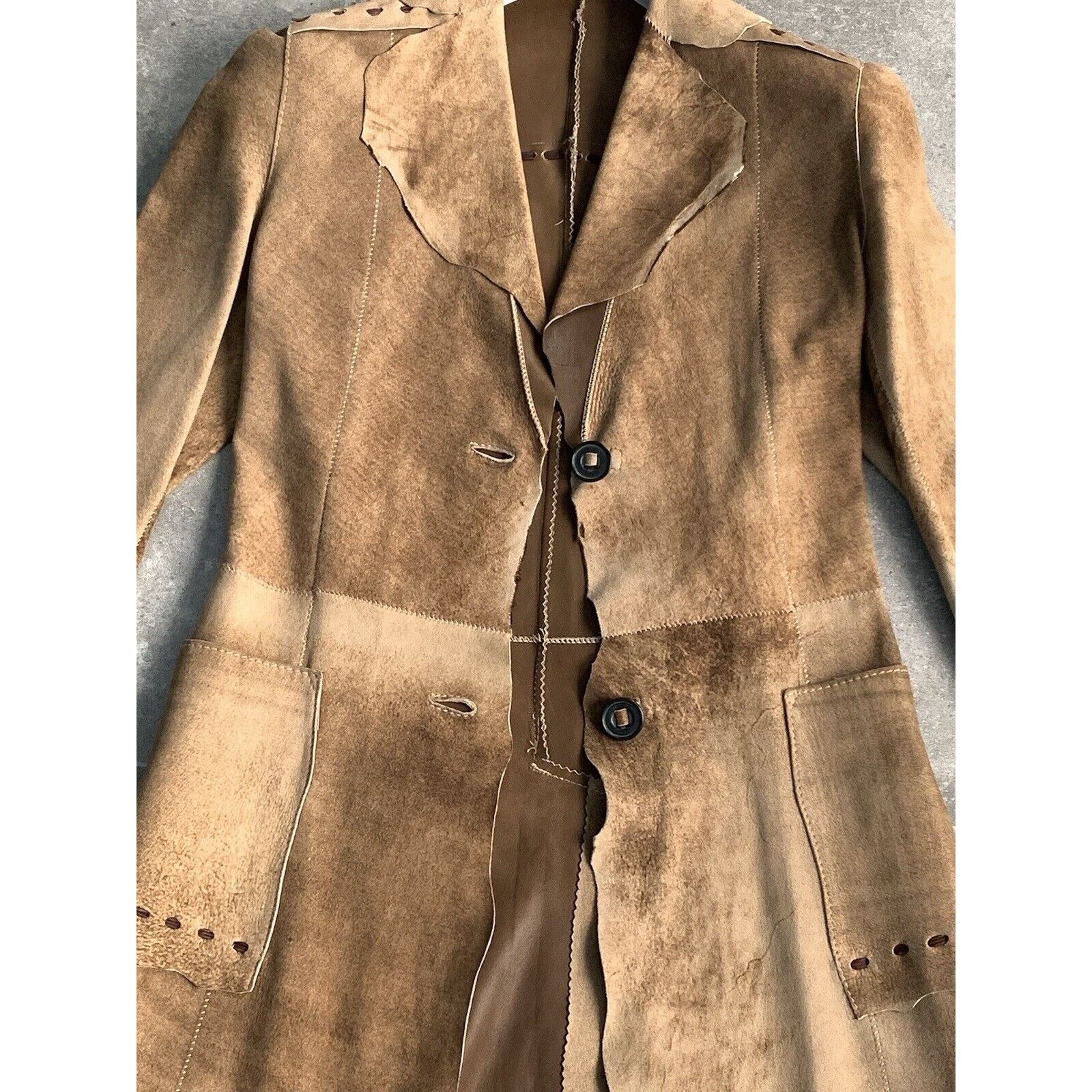 Other × Vintage SYLVIE SCHIMMEL Lamb Leather Trench Coat Jacket EU 36 US 4 Size S / US 4 / IT 40 - 8 Thumbnail