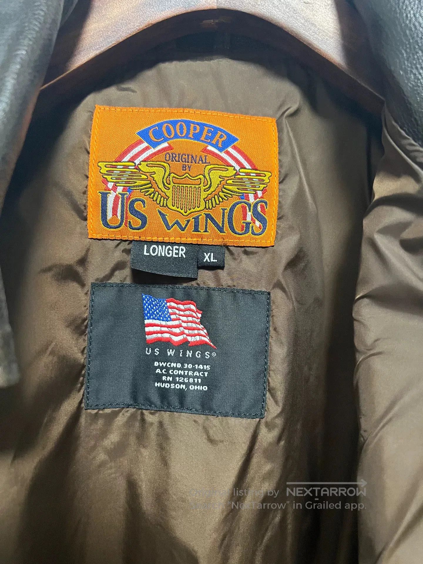 Wings + Horns Us Wings Leather A2 Flight Jacket. Size US XL / EU 56 / 4 - 5 Thumbnail