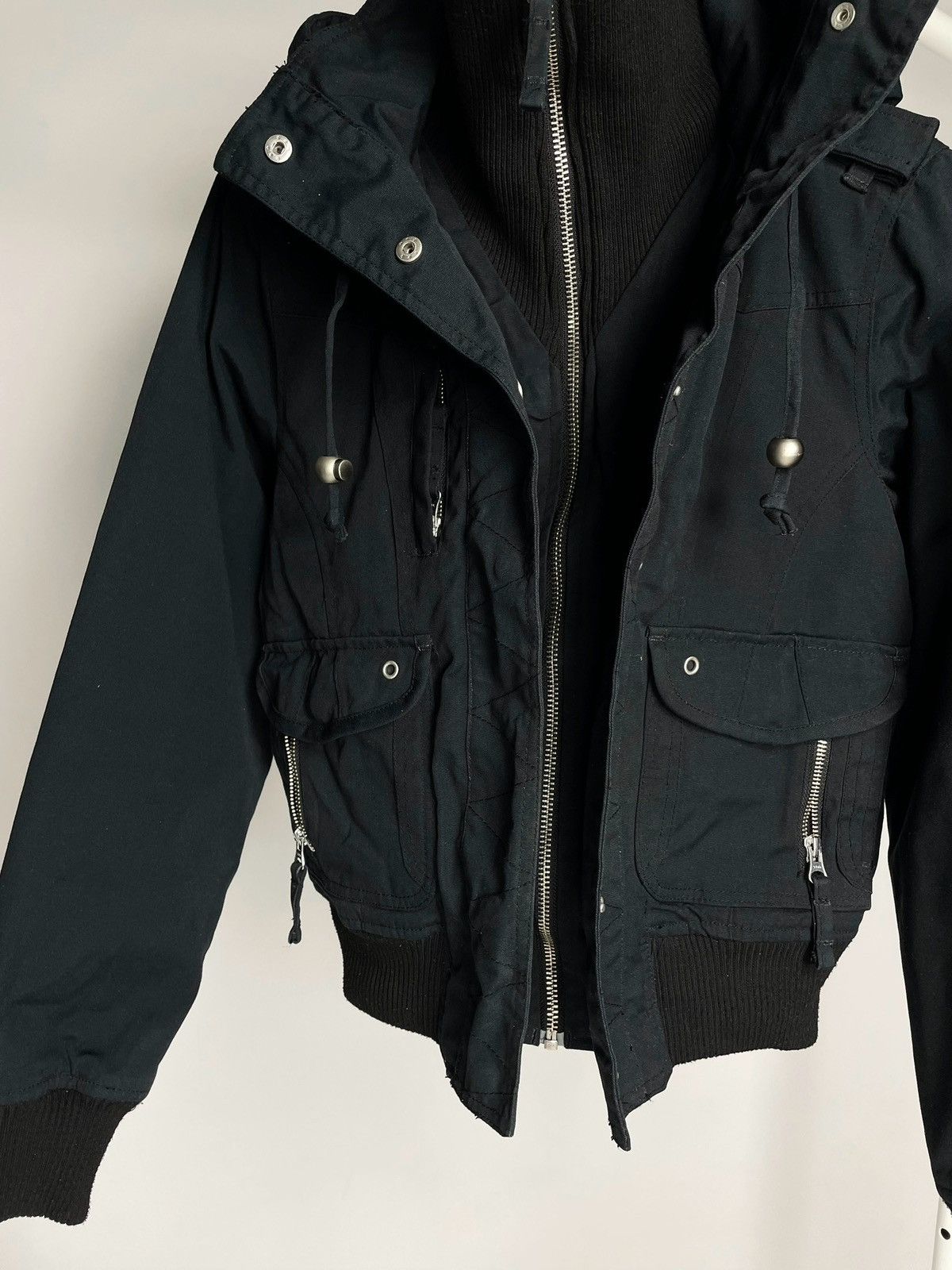 Japanese Brand Japanese Vintage Avantgarde Y2K Opium Black Bomber Jacket Size S / US 4 / IT 40 - 2 Thumbnail