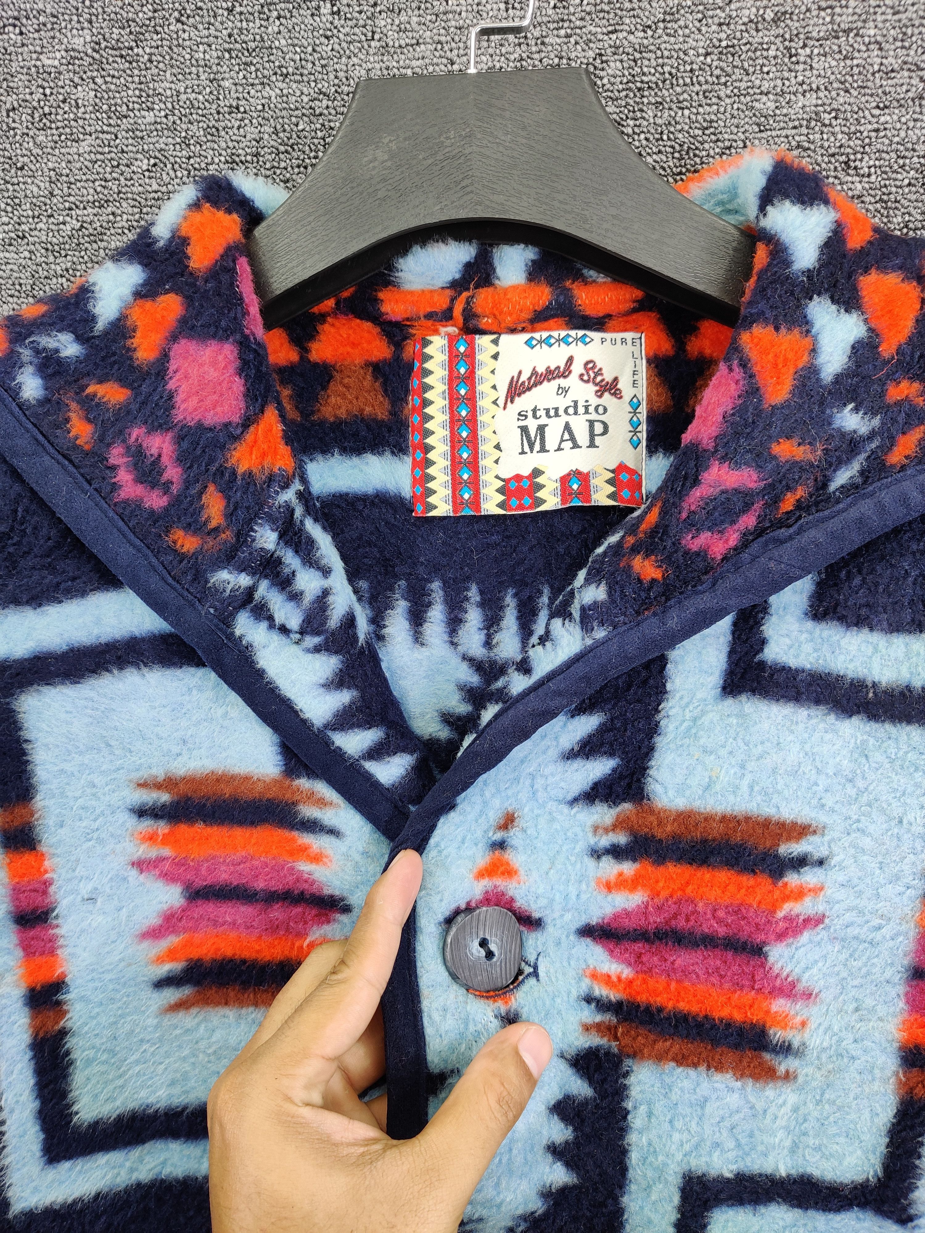 Japanese Brand Vintage 90s Native Studio Map Oversize Hoodie Jacket Size US M / EU 48-50 / 2 - 2 Thumbnail