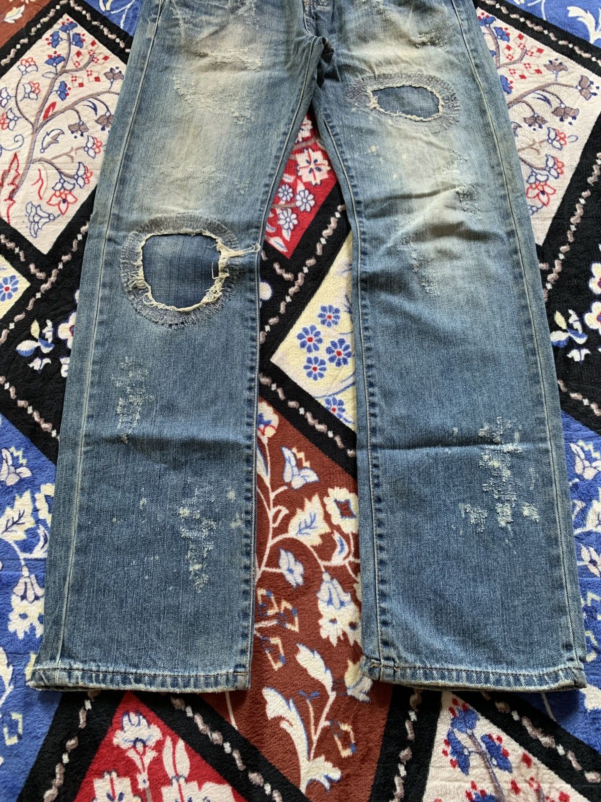 If Six Was Nine Y2K Japanese Distressed Denim Size US 31 - 3 Thumbnail