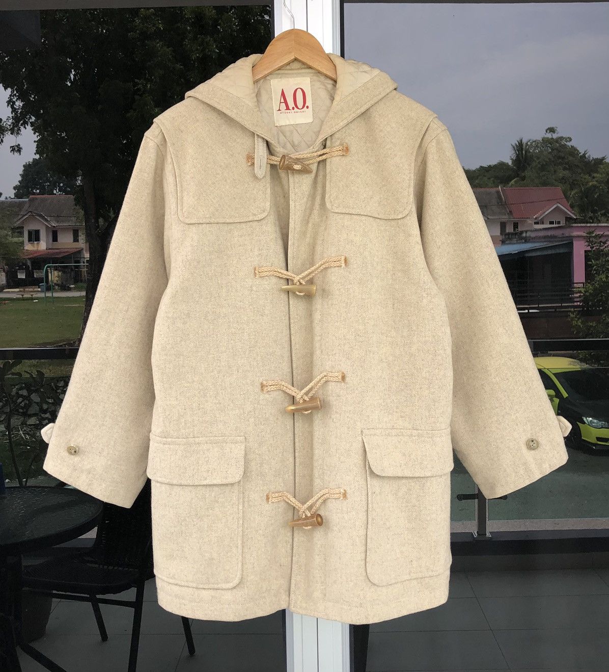 Japanese Brand Vintage A.O. Atsuki Onishi Wool Duffer Hoodie Jacket Size US M / EU 48-50 / 2 - 5 Thumbnail