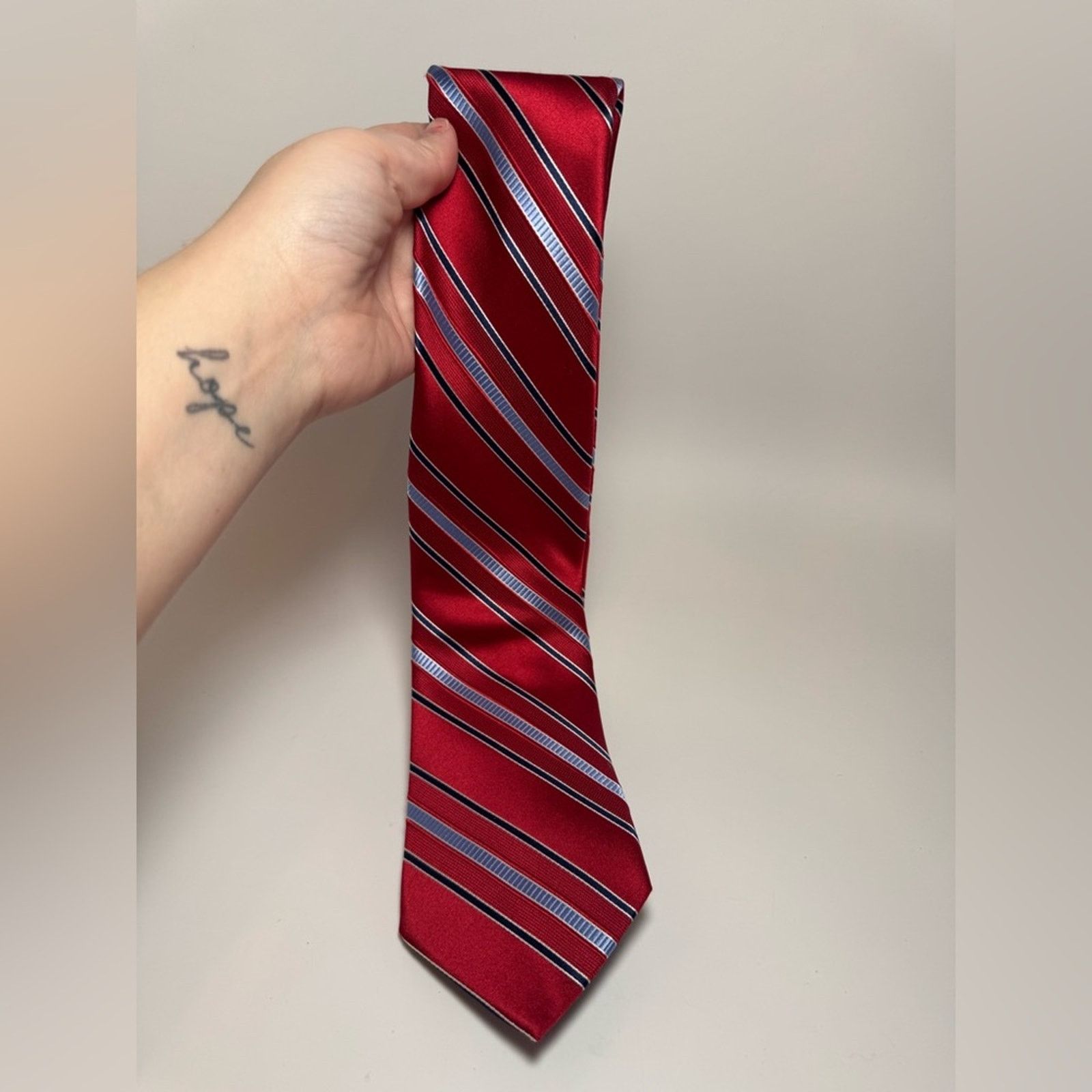 Michael Kors Michael Kors Red Blue Navy Striped Tie Designer Mens Size ONE SIZE - 5 Thumbnail