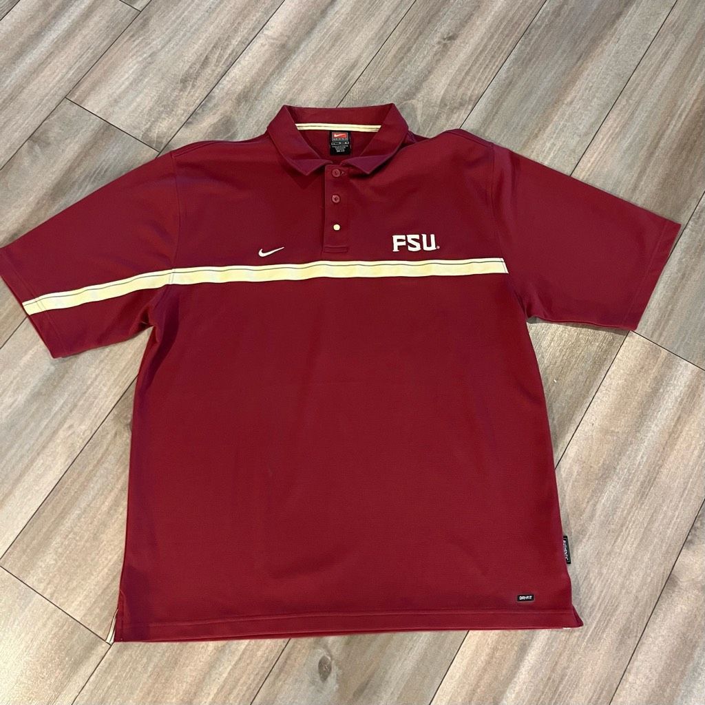 Nike Nike Florida State FSU Maroon Athletic Casual Polo Shirt Men Size US L / EU 52-54 / 3 - 1 Thumbnail