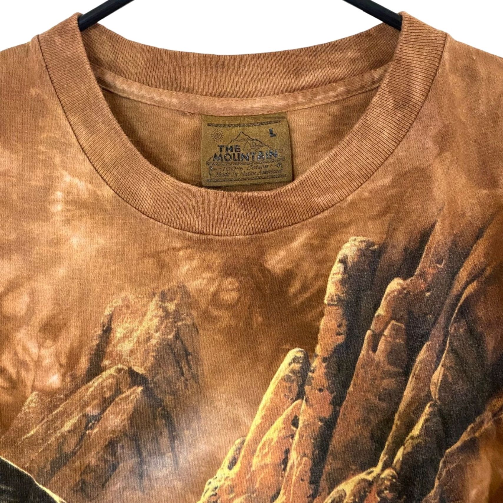 The Mountain VINTAGE The Mountain Bald Eagle Tie Dye T-Shirt Brown 90s Graphic Crew Neck Mens Large Regular Size, 100% Cotton Size US L / EU 52-54 / 3 - 5 Thumbnail