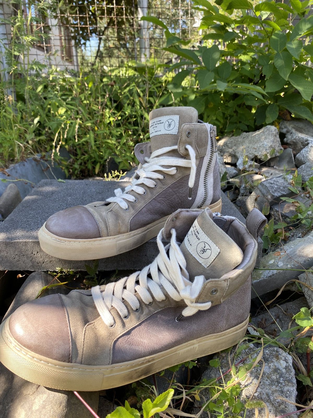 Allsaints All saints Hi-Top Leather shoes Rick Owens Balenciaga Style Size US 11 / EU 44 - 5 Thumbnail