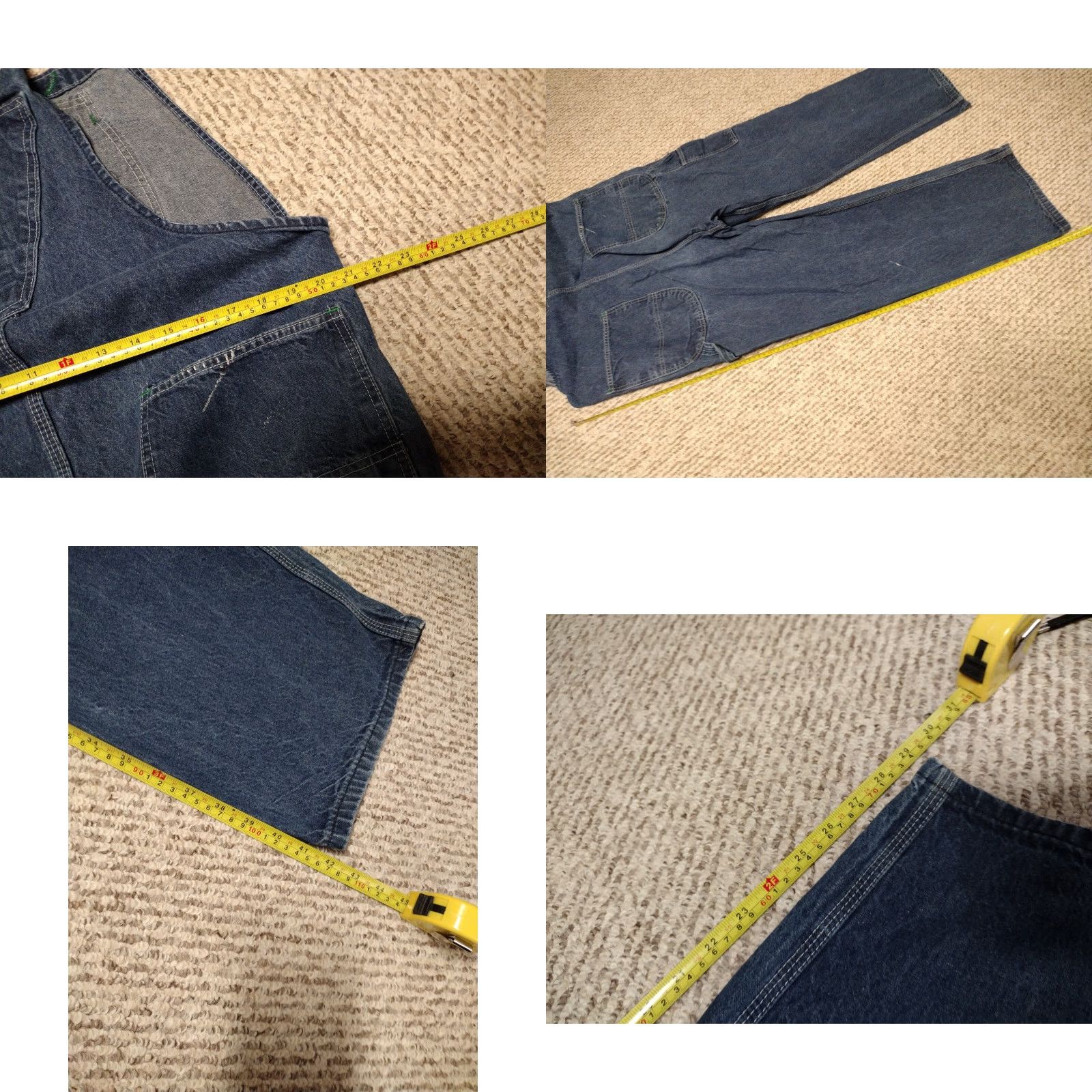 Gloverall VINTAGE Big Ben Bib Overall Men's 40x30 Carpenter Denim Blue 40x30 Logo Distressed Classic Outdoor Work Jeans Size US 40 / EU 56 - 8 Thumbnail