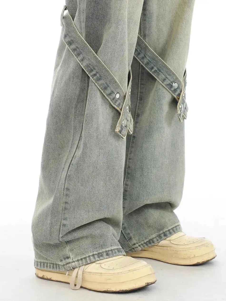 Japanese Brand Retro strap design jeans Size US 32 / EU 48 - 3 Thumbnail