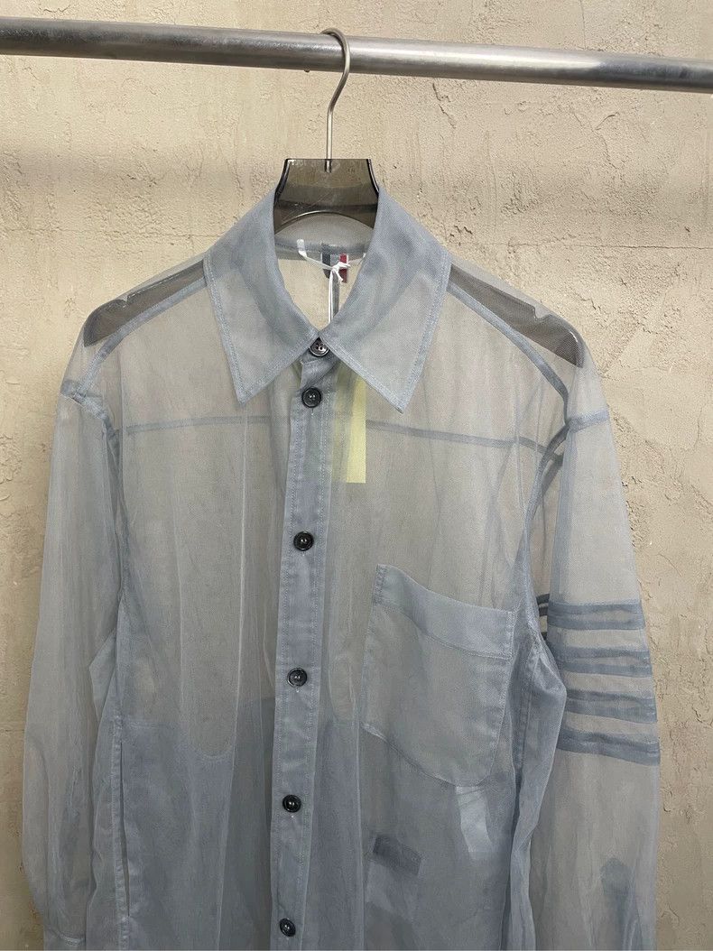 Thom Browne Thom Browne Blue-gray new show summer series tulle jacket 2 Size US L / EU 52-54 / 3 - 3 Thumbnail