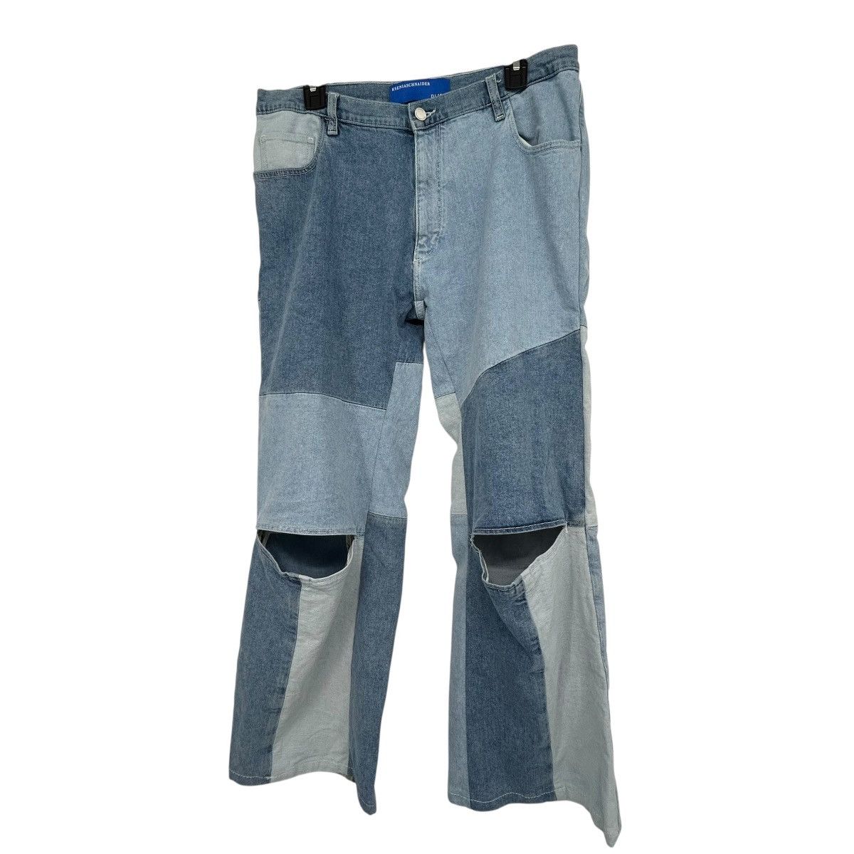Other DL1961 x Ksenia Schnaider Zoie Wide Leg Patchwork Jeans 32 Size 32" / US 10 / IT 46 - 5 Thumbnail