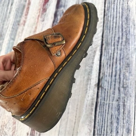 Dr. Martens Vintage 90’s Dr. Martens Tan Leather Monk Strap Chunky Shoes Size US 6 / IT 36 - 7 Thumbnail