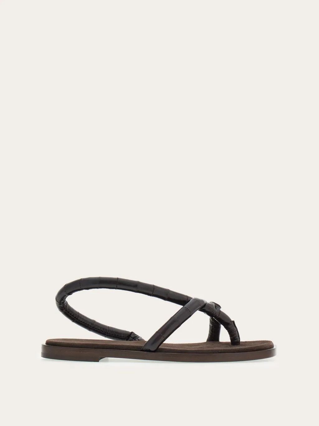 Salvatore Ferragamo o1s1rm0924 Flat Sandals in Black/Brown Size US 7.5 / IT 37.5 - 1 Thumbnail
