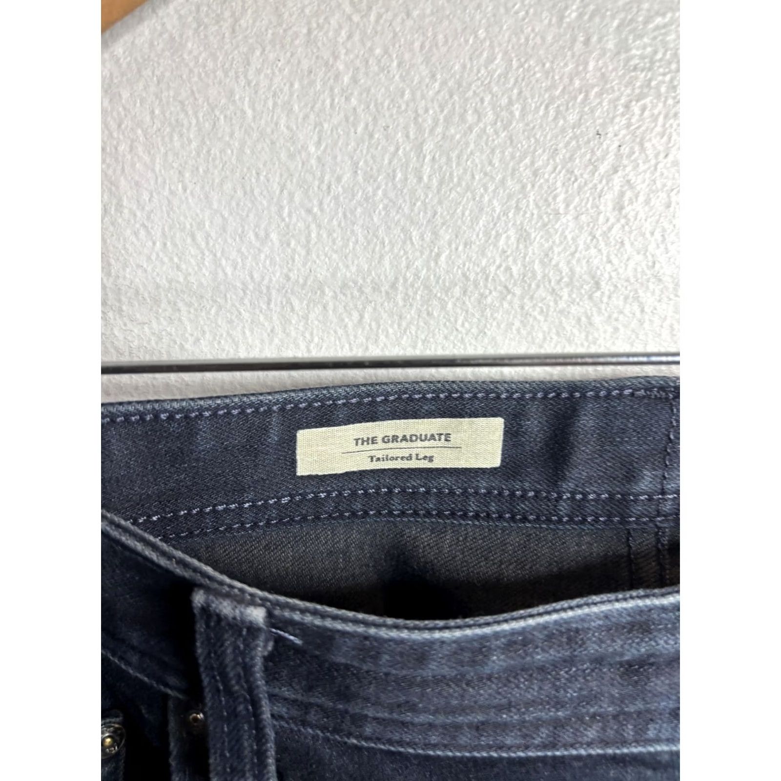 Denime AG Adriano Goldschmied Jeans Mens 40x34 Blue Dark Tailored Leg Straight 5-Pocket Denim Mens Size US 40 / EU 56 - 3 Thumbnail