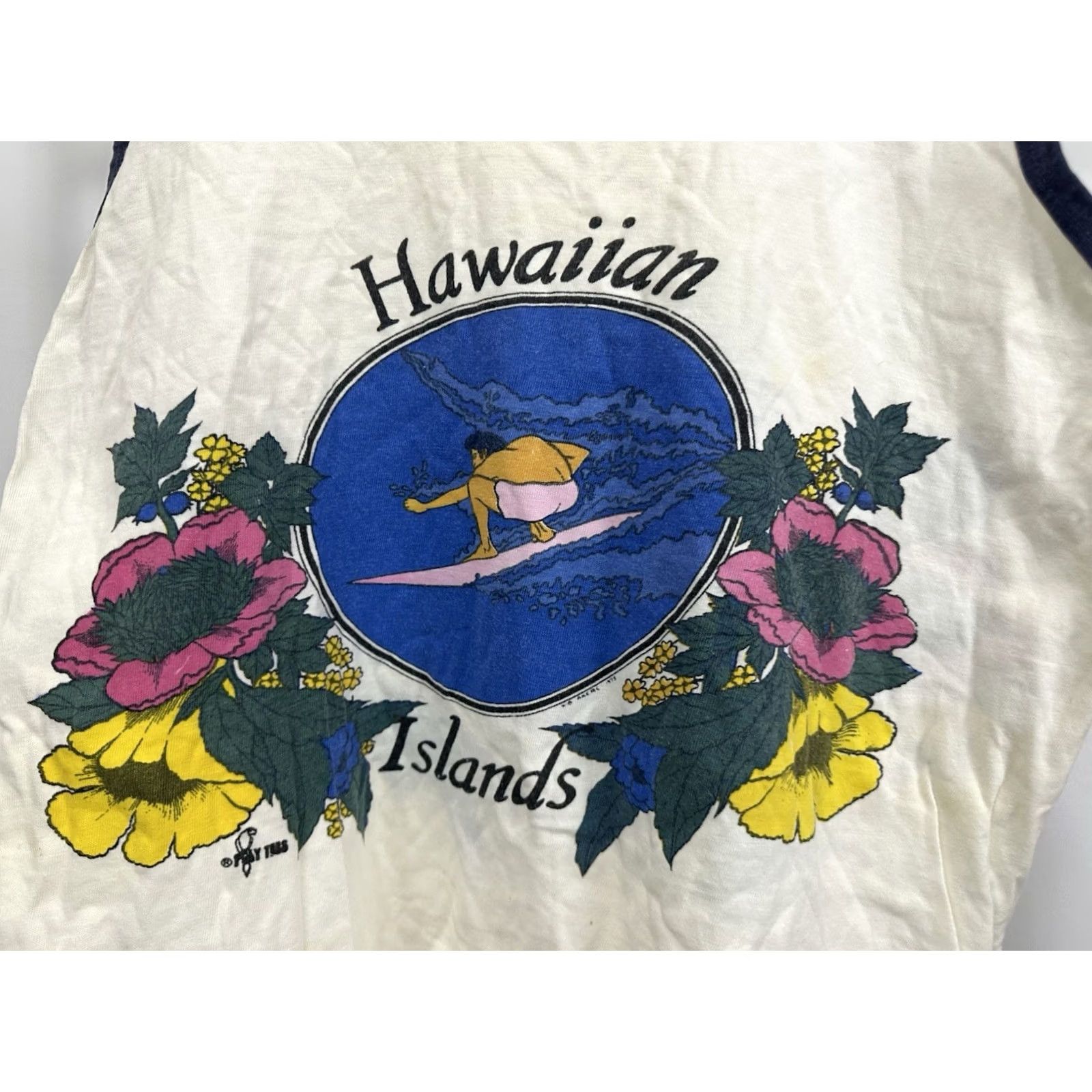 Doublet VTG 70s Poly Tees Hawaiian Islands Surf Tank Top Shirt Double Sided Print Size M Shirt Mens White Beach Surf Wave 70s VTG Size US M / EU 48-50 / 2 - 5 Thumbnail