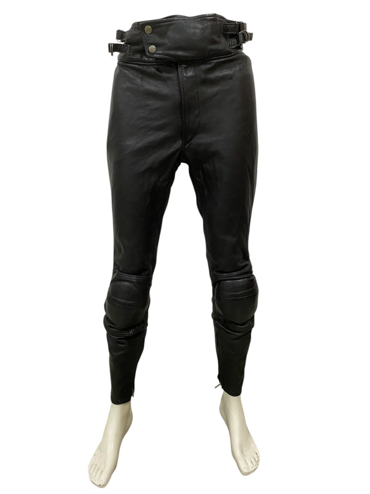 Japanese Brand × Leather × Vintage 90s VTG KUSHITANI HAMAMATSU LEATHER BIKER PANTS Size US 31 - 1 Thumbnail