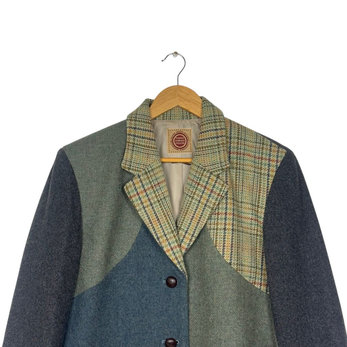 Japanese Brand Japanese Patchwork Wool Blazer Size 42R - 3 Thumbnail