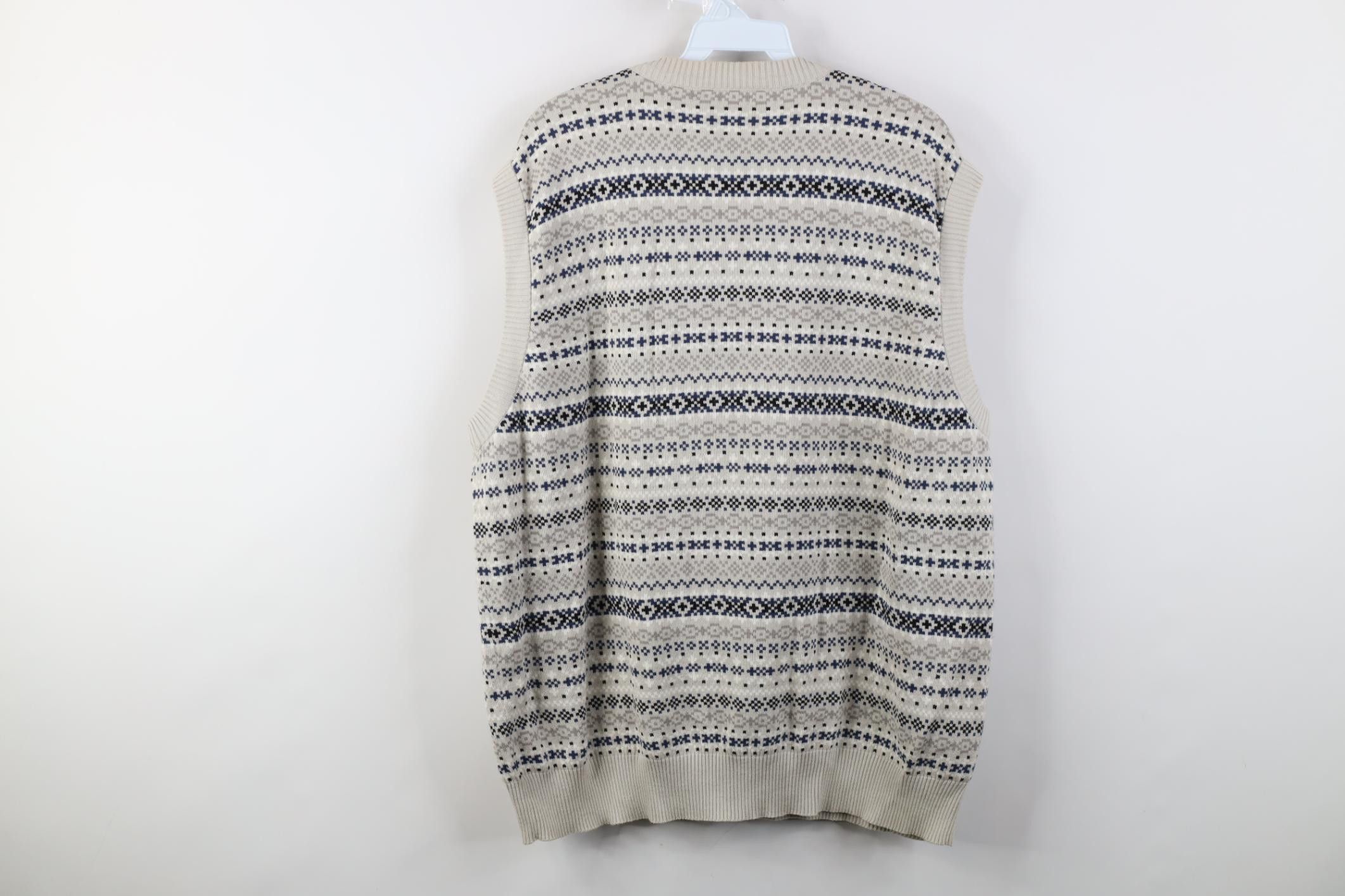 Reebok Vintage 90s Y2K Reebok Golf Fair Isle V-Neck Sweater Vest Size US XL / EU 56 / 4 - 10 Thumbnail