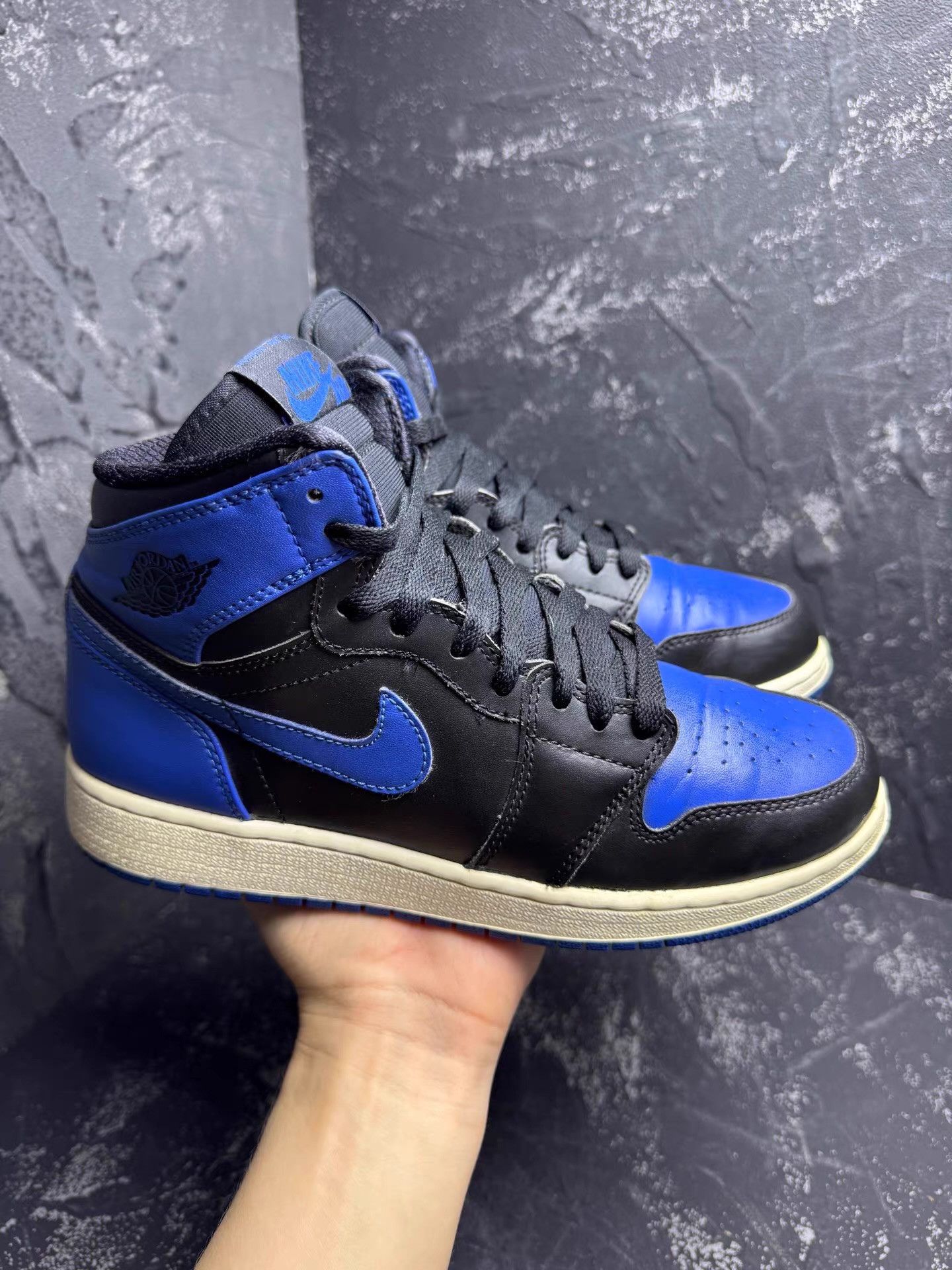 Nike Air Jordan 1 Black Royal Blue Q10 Size US 7.5 / IT 37.5 - 3 Thumbnail