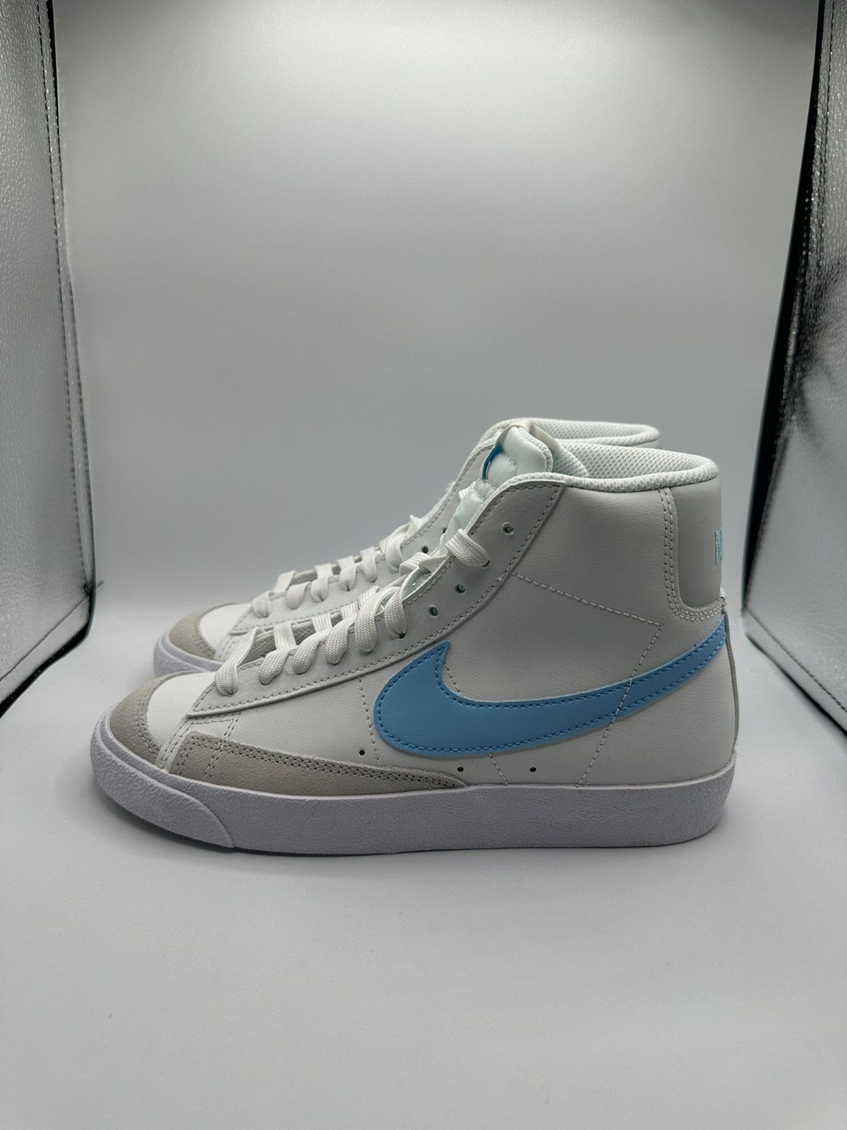image of Nike Blazer Mid 77 Gs “Summit White Aquarius Blue” Shoes, Women's (Size 6.5)