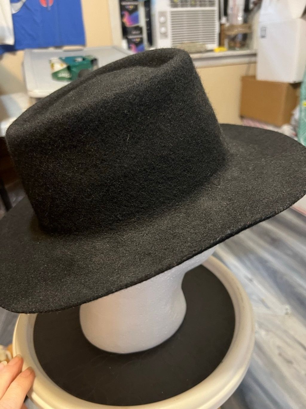 Other Dorfman Pacific Black Felt Flat Top Hat One Size Size ONE SIZE - 4 Thumbnail