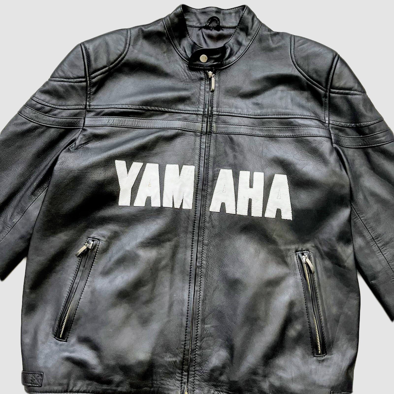 Yamaha 💀 MATTE 🔥 BLACK YAMAHA Racing Leather Jacket Rare Size US XXL / EU 58 / 5 - 2 Thumbnail