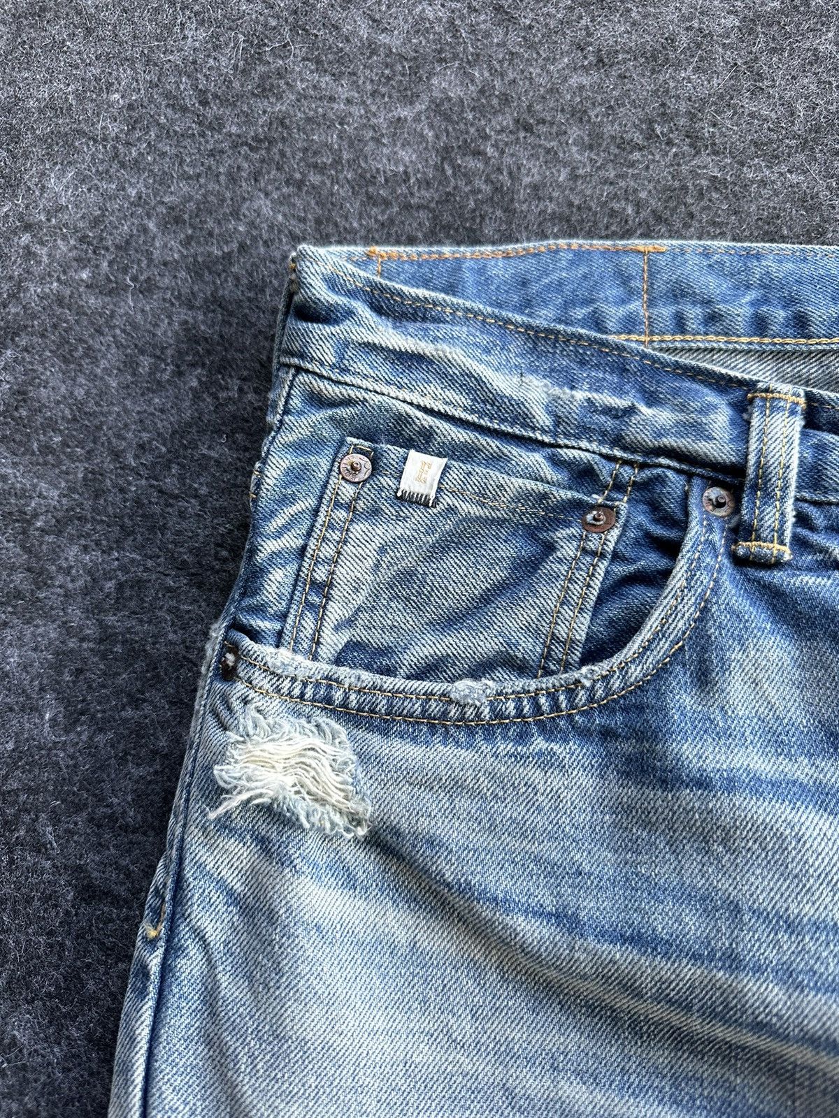 Edwin × Hysteric Glamour × Vintage Vintage Edwin 544 Selvedge Washed Blue Denim D474 Size US 32 / EU 48 - 10 Thumbnail