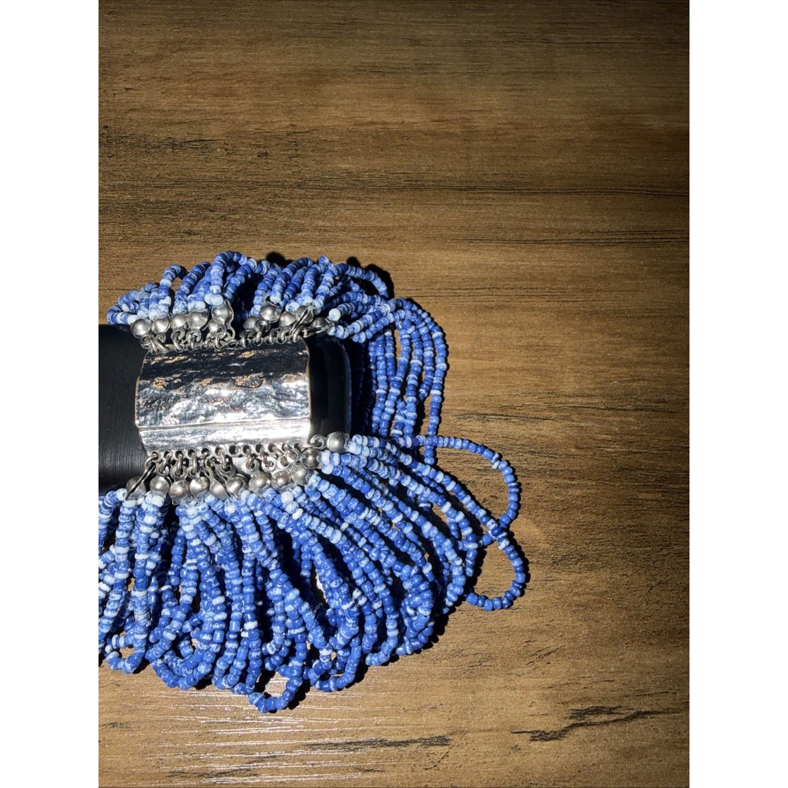The Unbranded Brand ERMISH Blue Beaded Stretch Bracelet Magnetic Clasp Size ONE SIZE - 10 Thumbnail