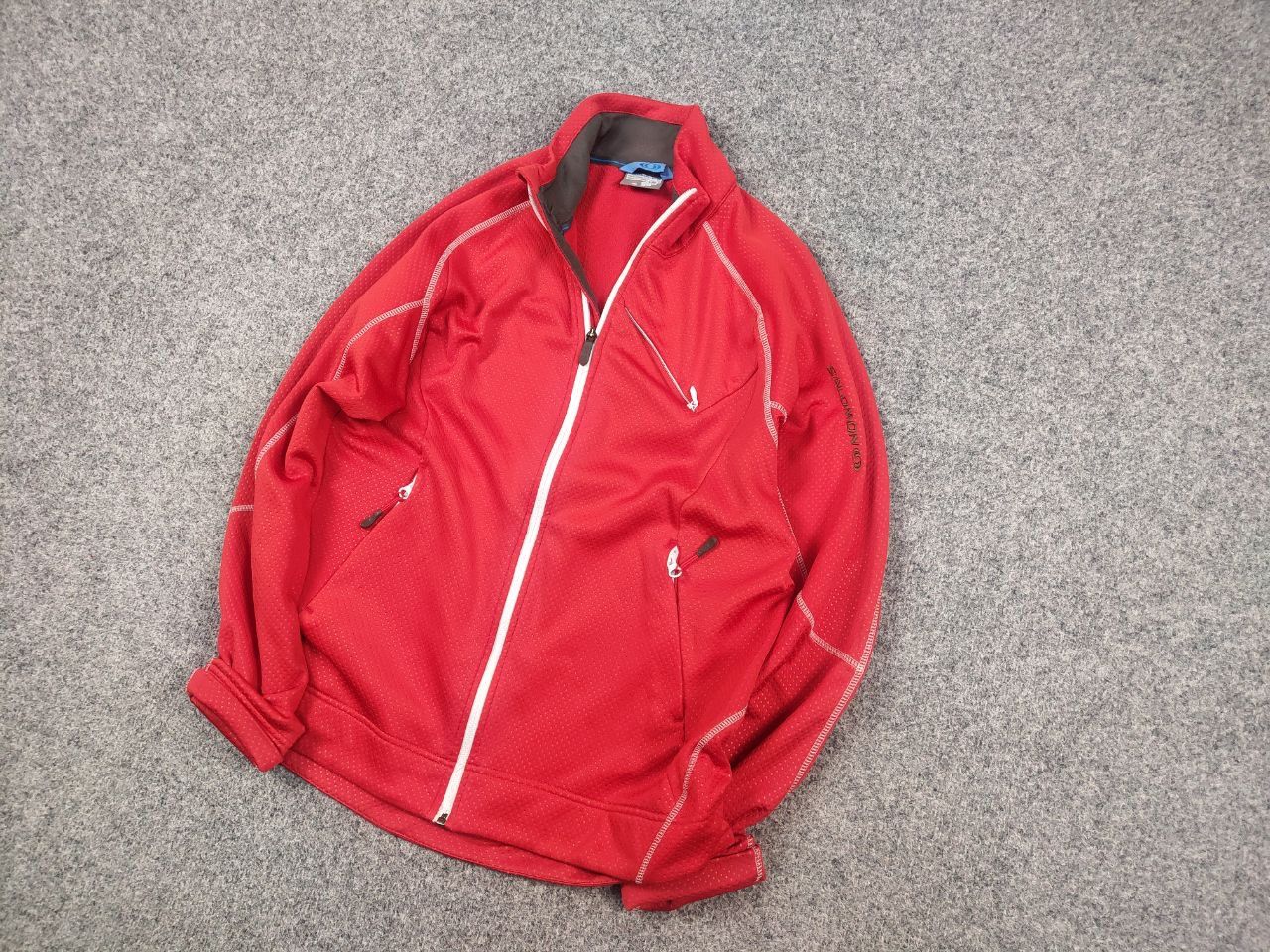 Salomon Vintage Salomon Acti Logo Zip Red Fleece Long sleeve Size US L / EU 52-54 / 3 - 3 Thumbnail