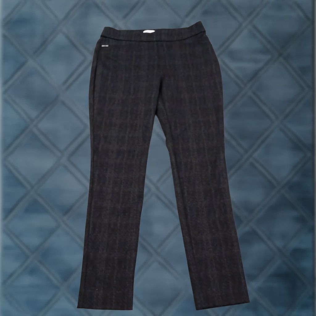 Calvin Klein Calvin Klein Womens Ankle Pants Size 6 Gray Plaid Pull On Mid Rise 30x28 Size 28" / US 6 / IT 42 - 1 Thumbnail