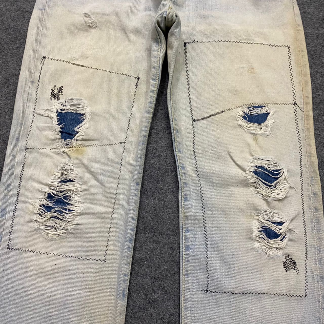 Blue Blue Japan Vintage 90s Blue Blue Japan Selvegde Patchwork Denim Size US 29 - 15 Thumbnail