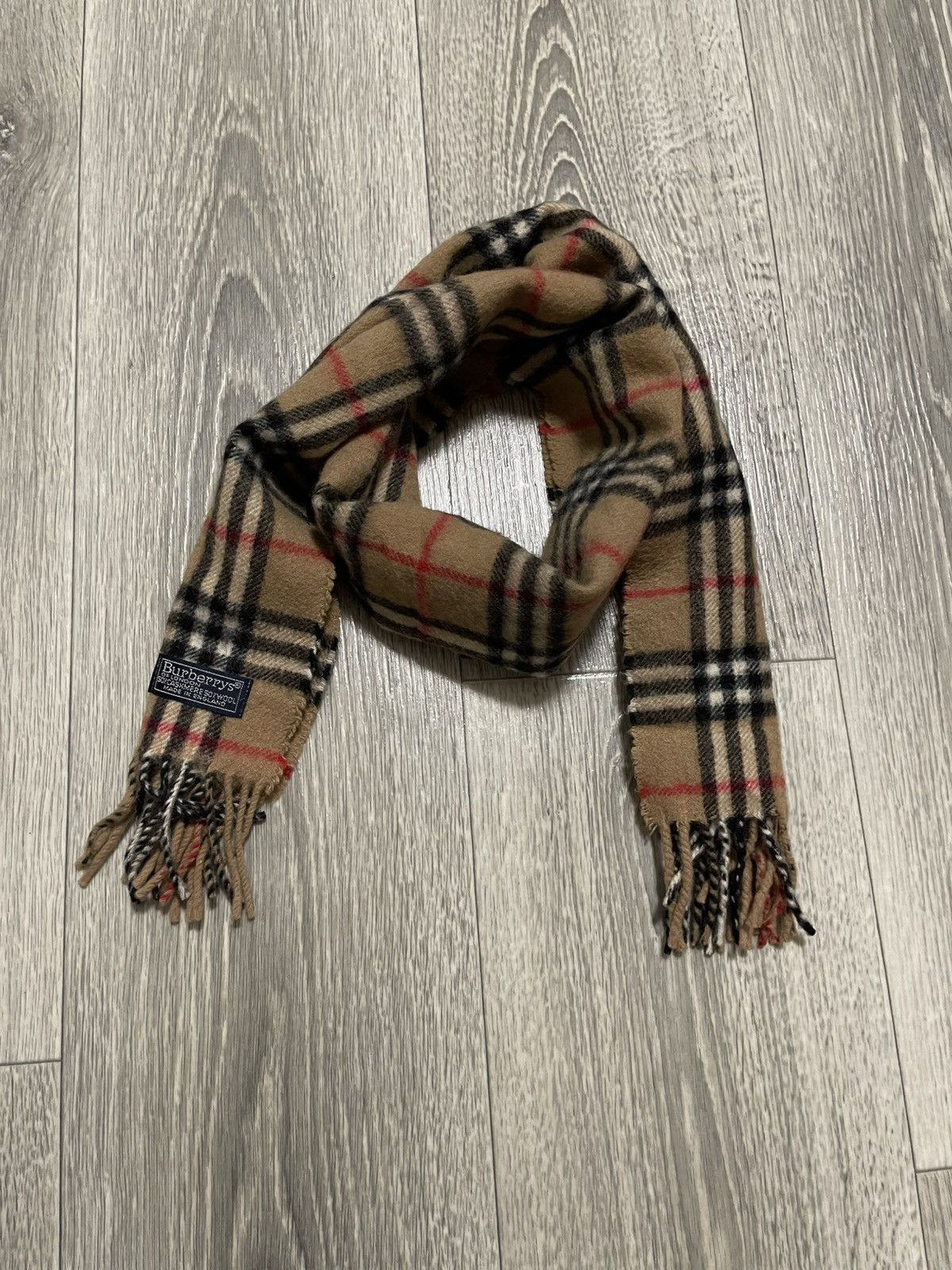 Vintage Burberry Scarf Muffler Wool Cashmere Novacheck