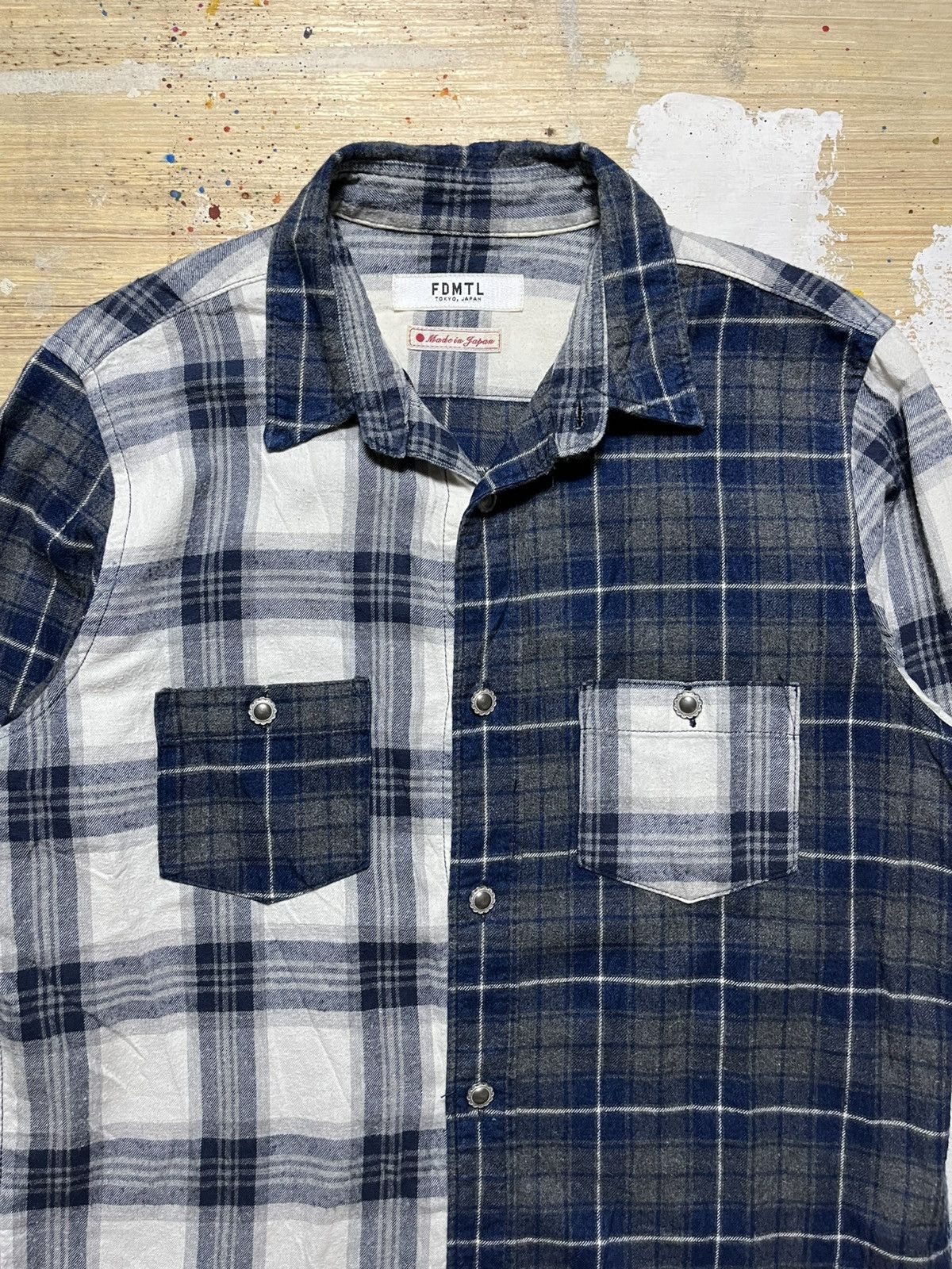 FDMTL FDMTL AW16 INDIGO CHECK SHIRT Size US M / EU 48-50 / 2 - 4 Thumbnail