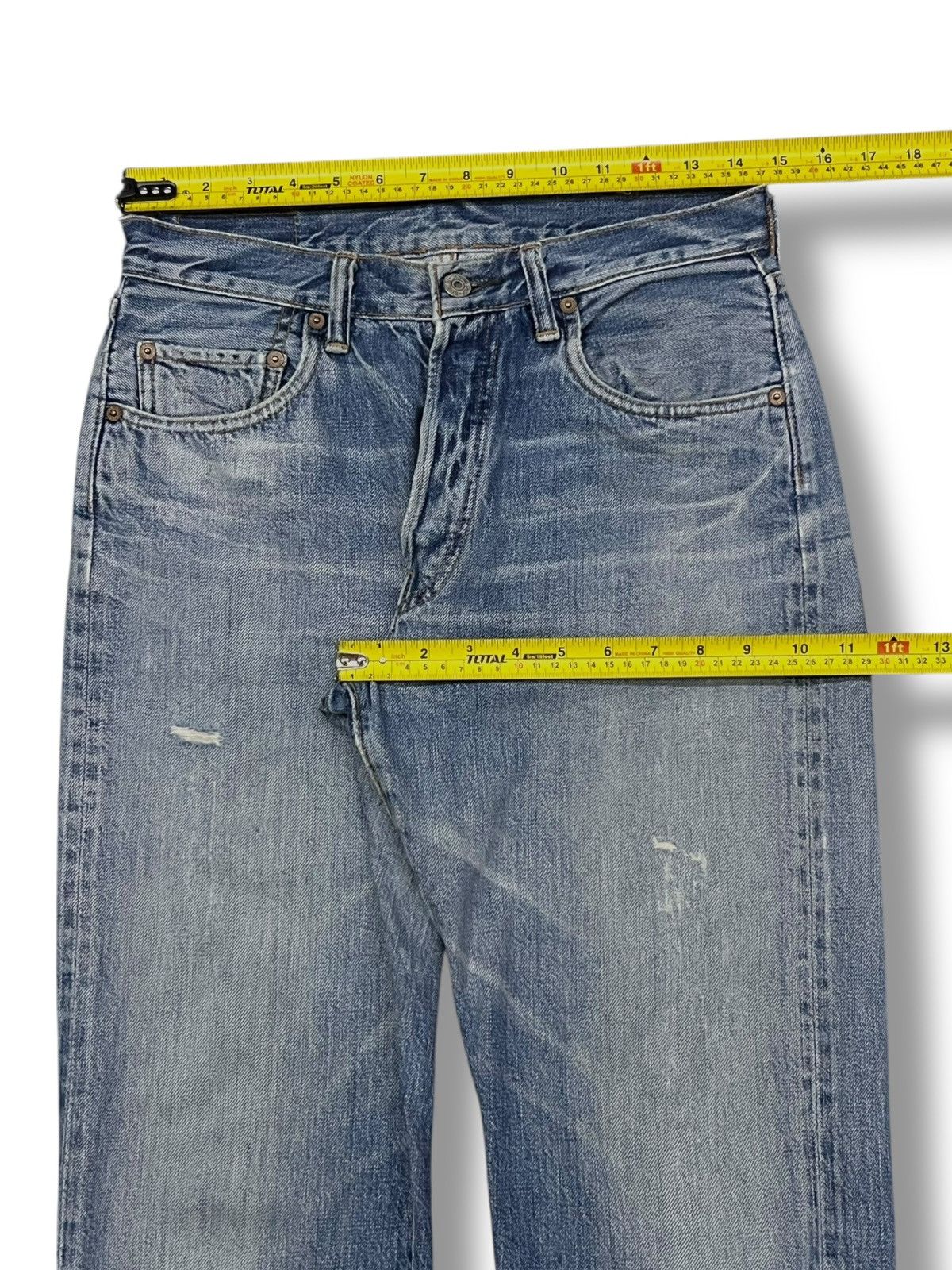 Denime Vintage 90s Sewing Chop O’alls Selvedge Denim Japan Size US 29 - 15 Thumbnail
