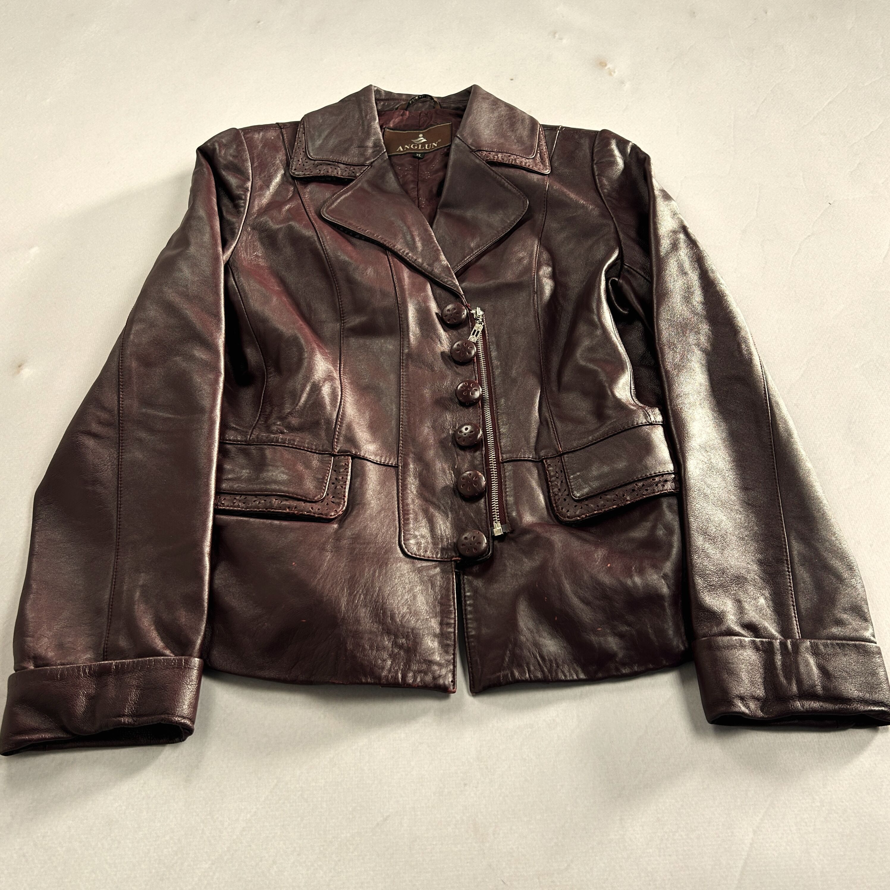 Vintage Y2K Fitted Leather Jacket Brown Tailored Minimal Blazer Size US S / EU 44-46 / 1 - 4 Thumbnail